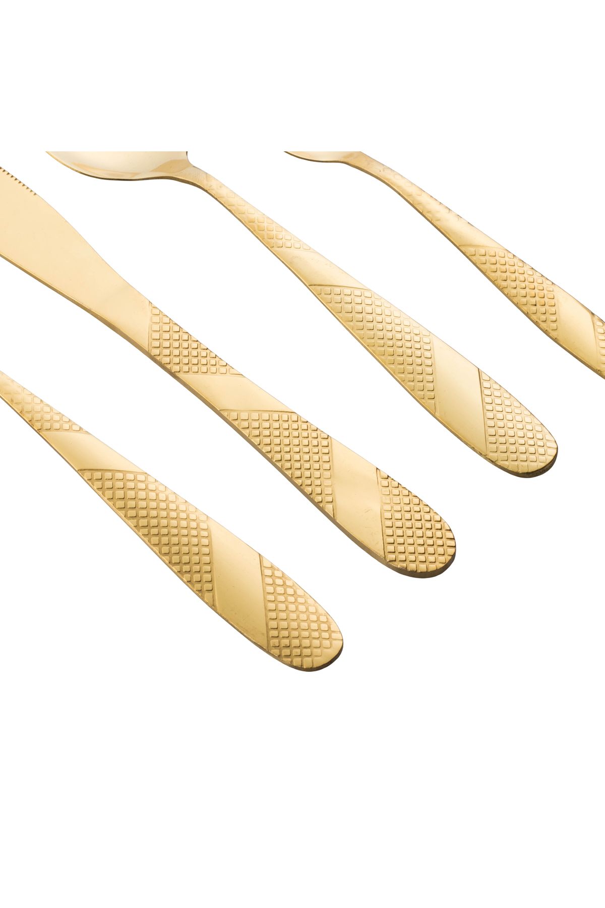 ABAREEK-24-Piece Gold Stainless Steel Flatware Set 3