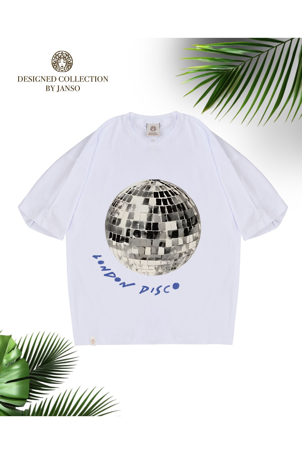 JANSO GROUP - KADIN Disko Topu BASKILI TSHIRT PAMUKLU BÜYÜK BEDEN