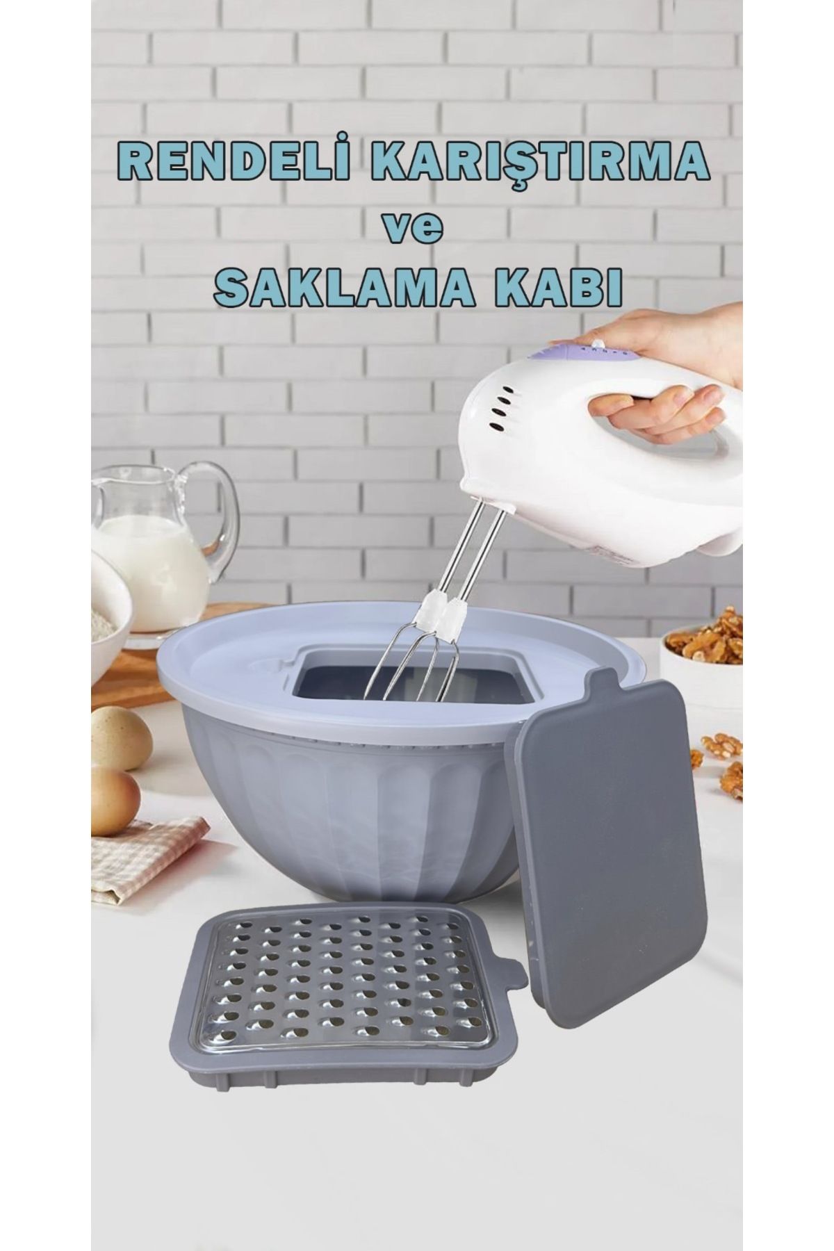 Hesna Natural Rendeli karıştırma ve saklama kabı