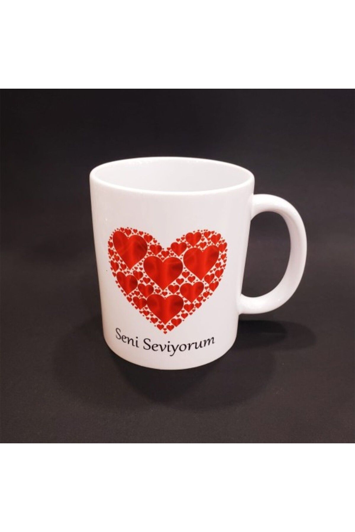 BellevieStore Kalpli Seni Seviyorum Baskılı Kupa Bardak