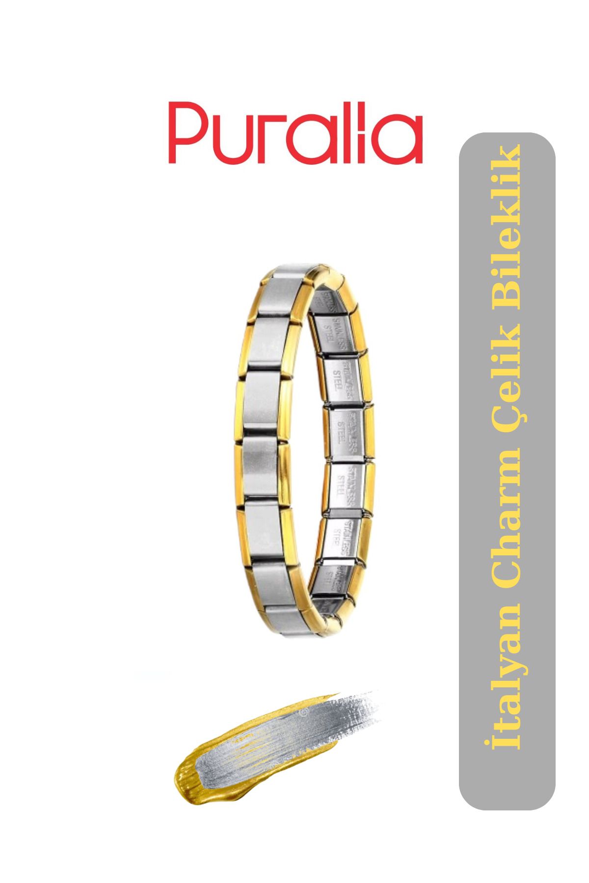 Puralia İtalyan Charm Çelik Bileklik - Yazısız