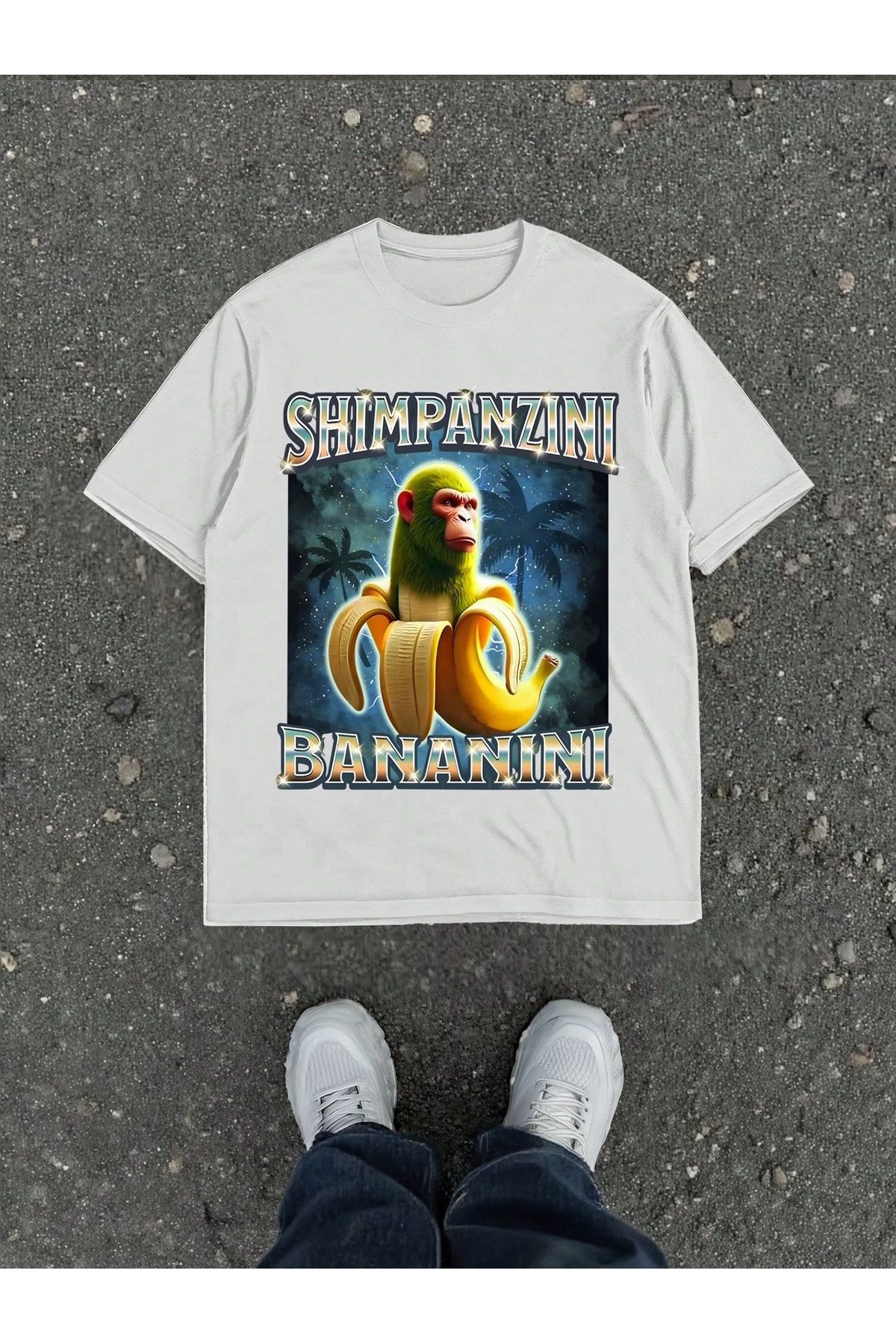 Bengi Clothing Oversize Kesim Kısa Kollu Baskılı T-shirt