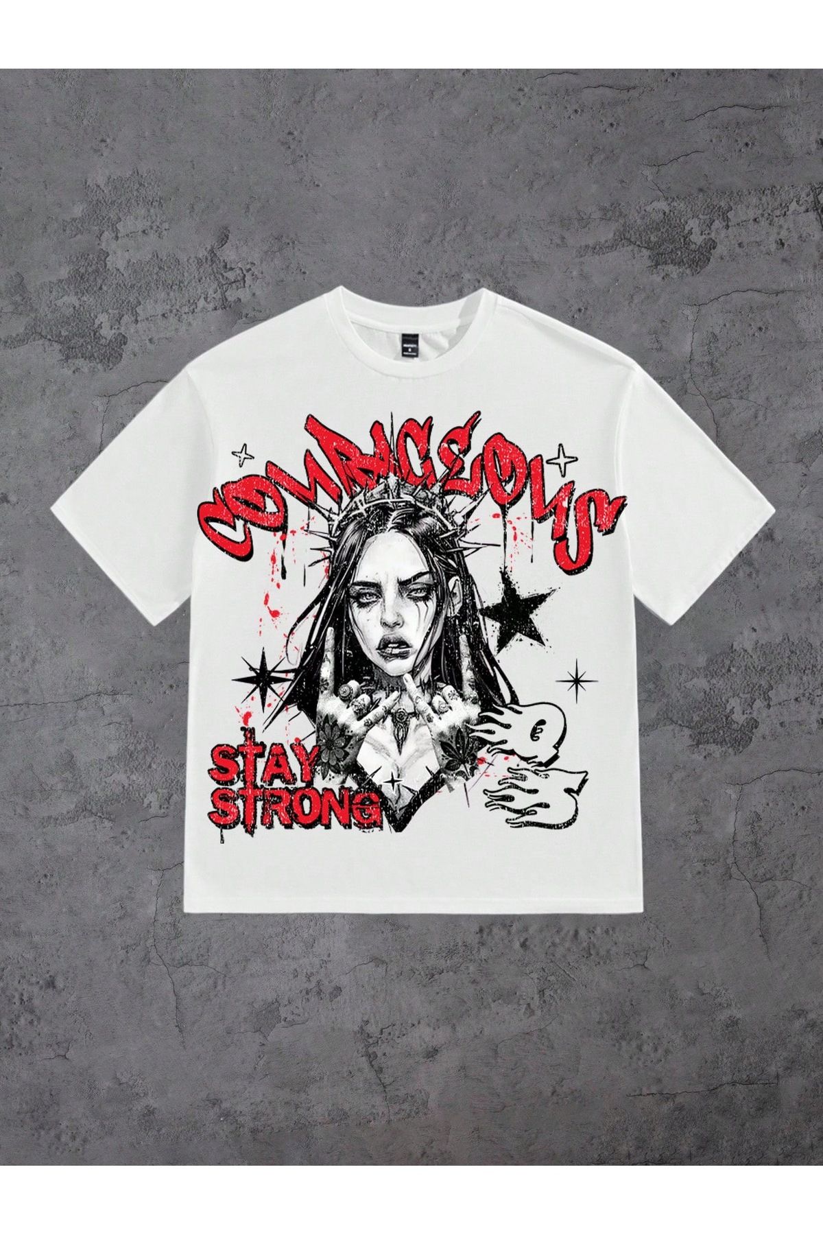 Bengi Clothing Oversize Kesim Kısa Kollu Baskılı T-shirt