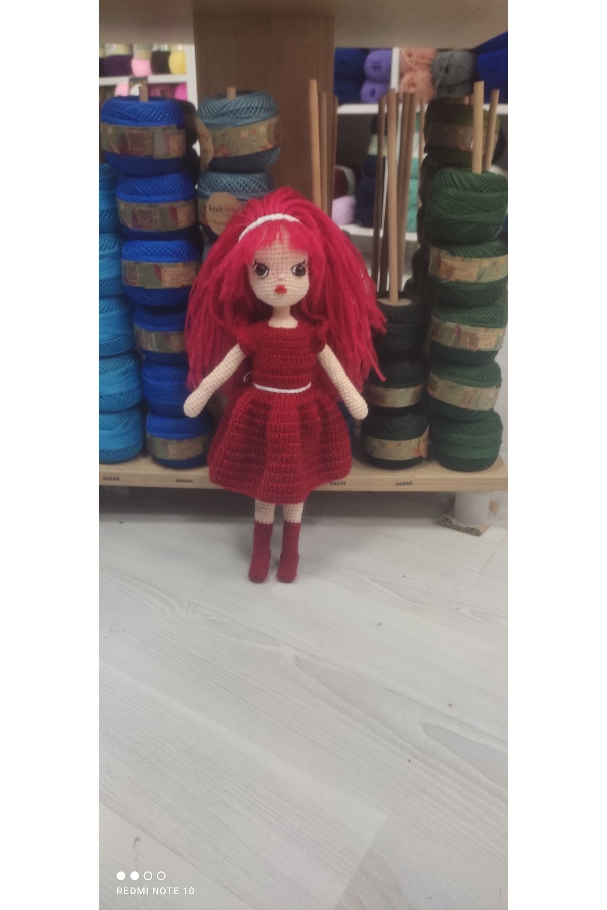 Kevser nur tuhafiye Amigurumi kırmızıli kız bebek