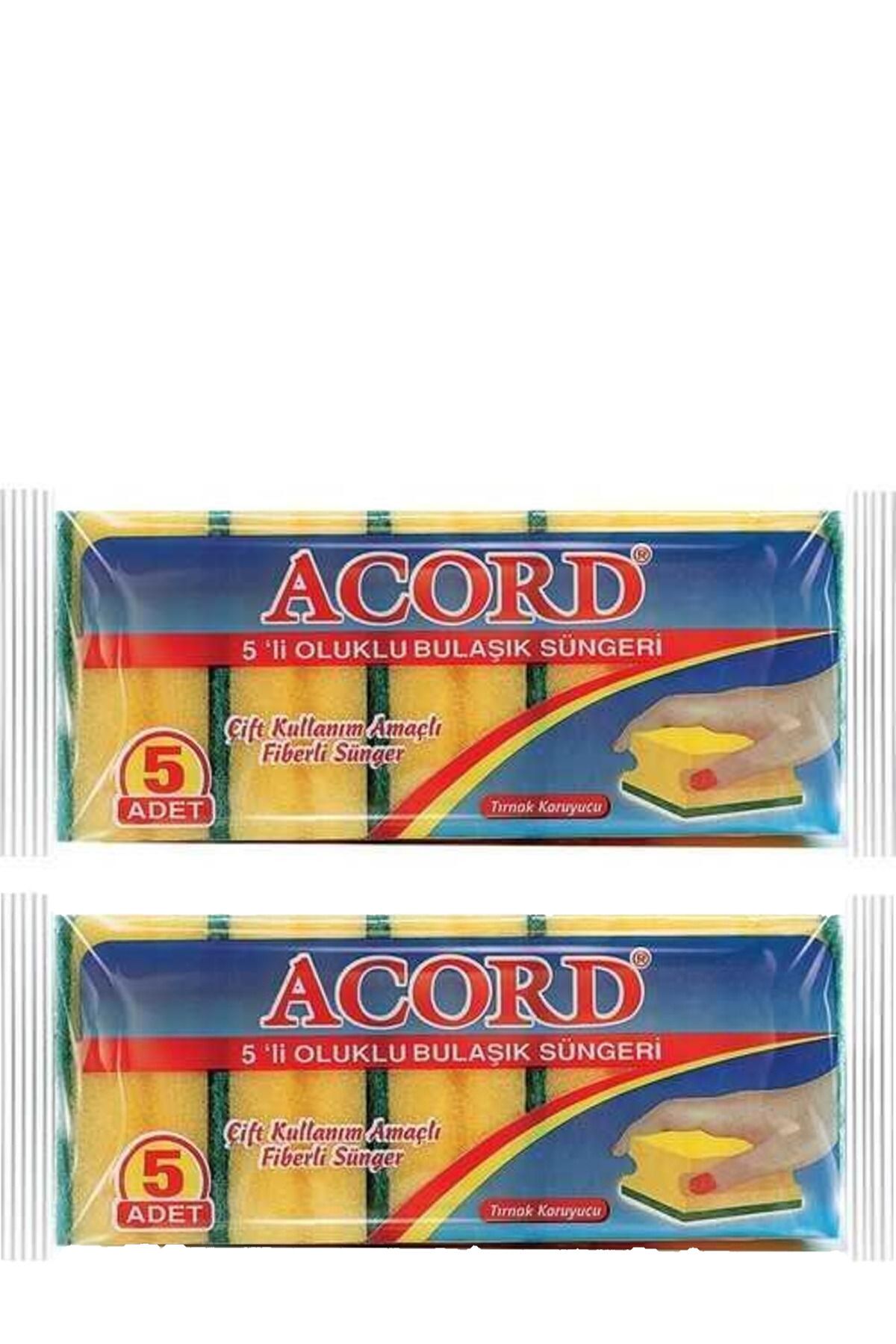 Acord Bulaşık Süngeri Oluklu Pk : 5 Adet (2 paket)