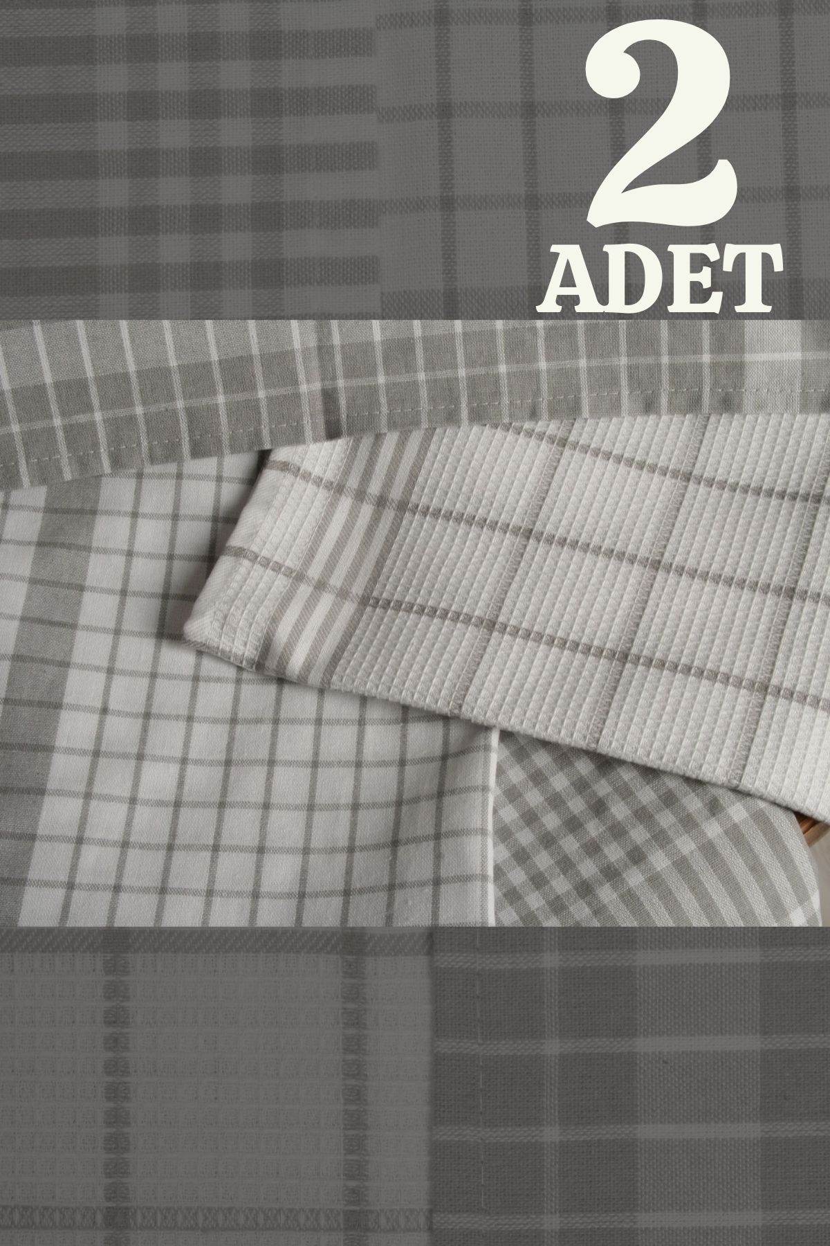İKBAL TEXTILE Çakıl 2'li Mutfak Kurulama Bezi Seti (%100 Pamuk)