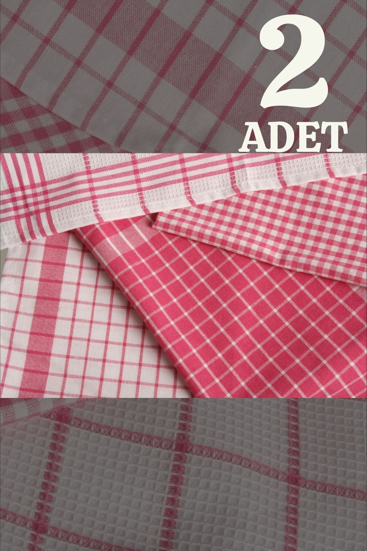İKBAL TEXTILE Begonvil 2'li Mutfak Kurulama Bezi Seti (%100 Pamuk)
