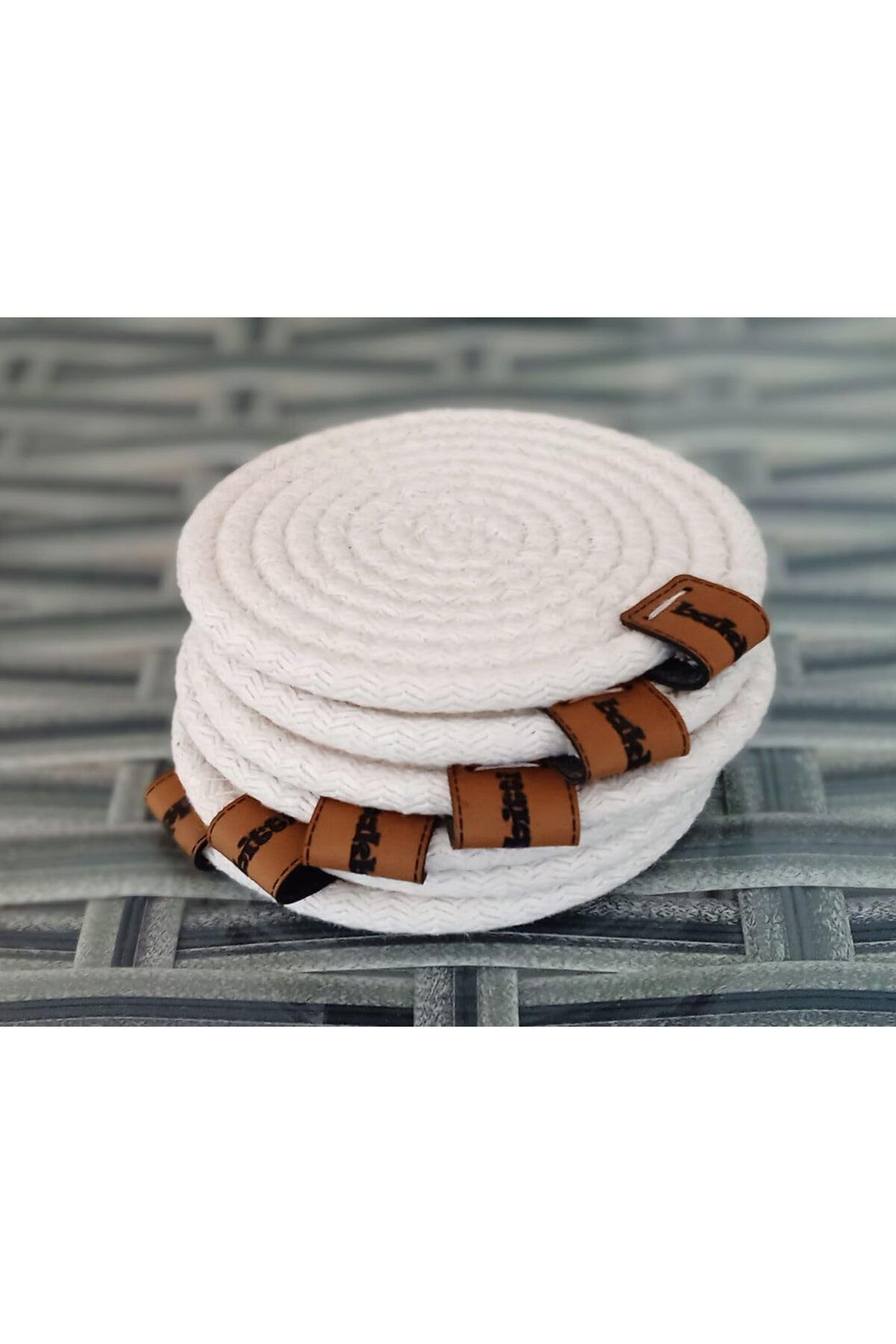 Mu Art Ahşap Mrt ADET HASIR BARDAK ALTLIĞI ÇAY KAHVE FİNCAN ALTLIĞI KREM Art 871301