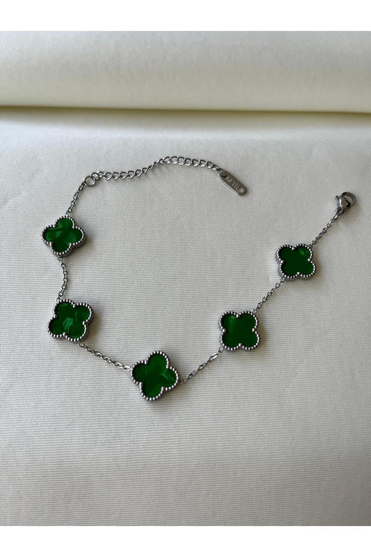 Nilsu Jewellery Accessory Çelik Yonca Model Şans Bilekliği
