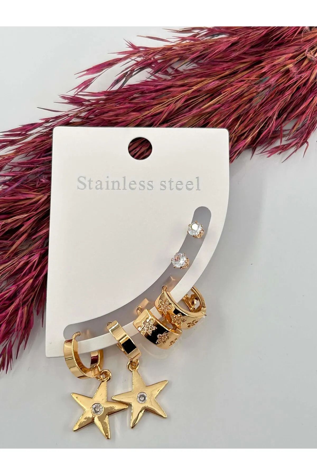 LAVİNYAMJEWELLERY KÜPE - 3167 ÇELİK KÜPE 6 LI 316L