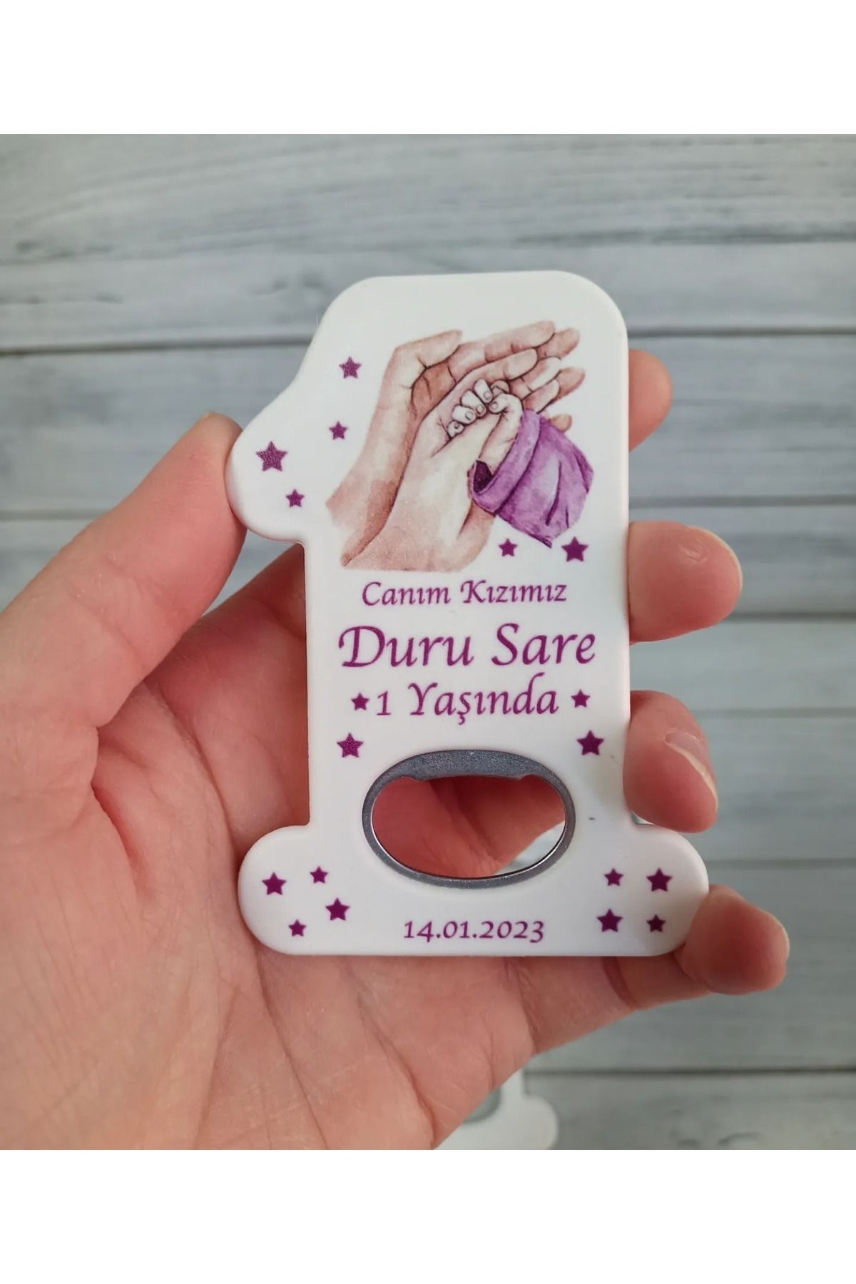 dekor artı 25 Adet Bir Şeklinde Açacak Magnet Mor Aile El Temalı