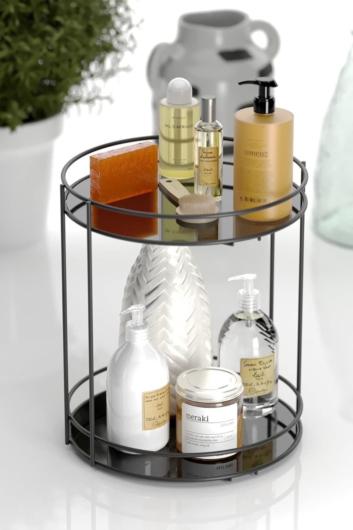 LUXE 2 KATLI KOZMETİK TAKI AKSESUAR STANDI DEKORATİF SİYAH EG213 LXSHP 1055529