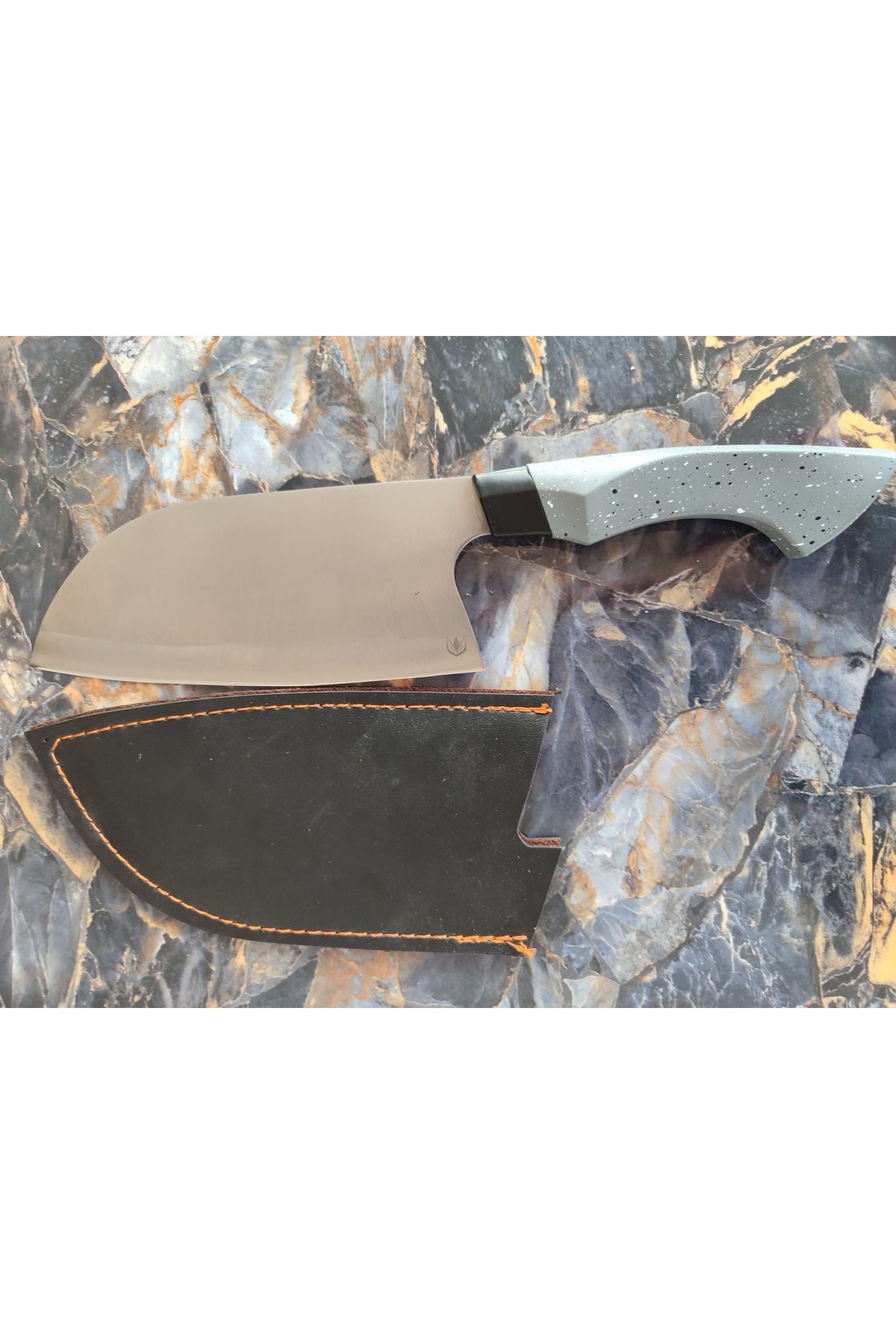 empressnaturalstone Almazan Şef Bıçağı – Atak Marka, Parmak Tutmalı Kabze, Deri Kılıflı
