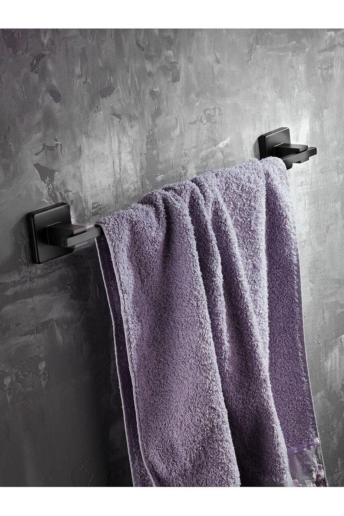 STOREMAX Haus Montajlı Uzun Havluluk Banyo Havlu Askısı Siyah D-006 1057563