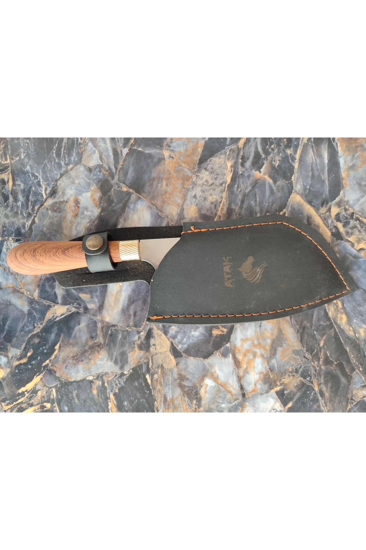 empressnaturalstone Almazan Şef Bıçağı – Atak Marka,Oval Kabze, Deri Kılıflı