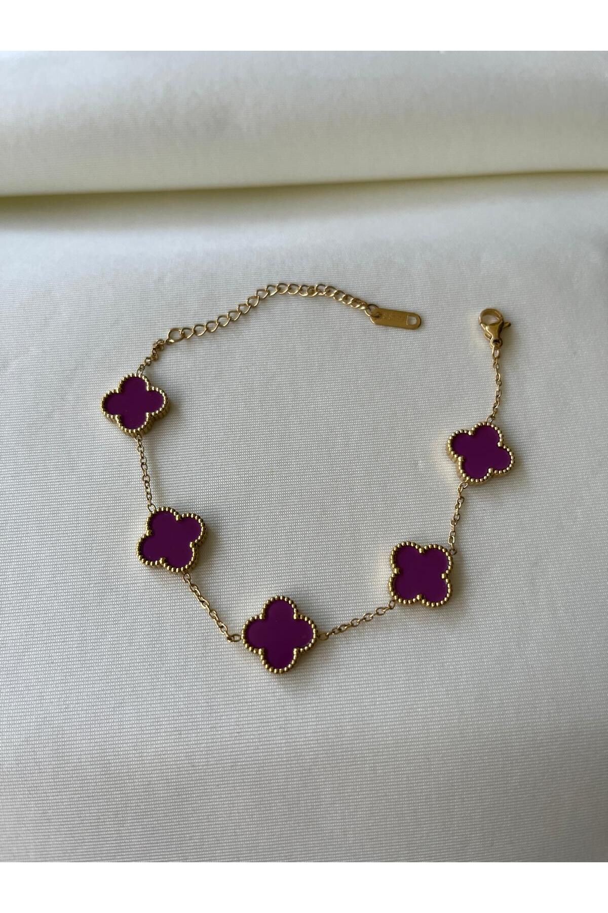 Nilsu Jewellery Accessory Çelik Yonca Model Şans Bilekliği