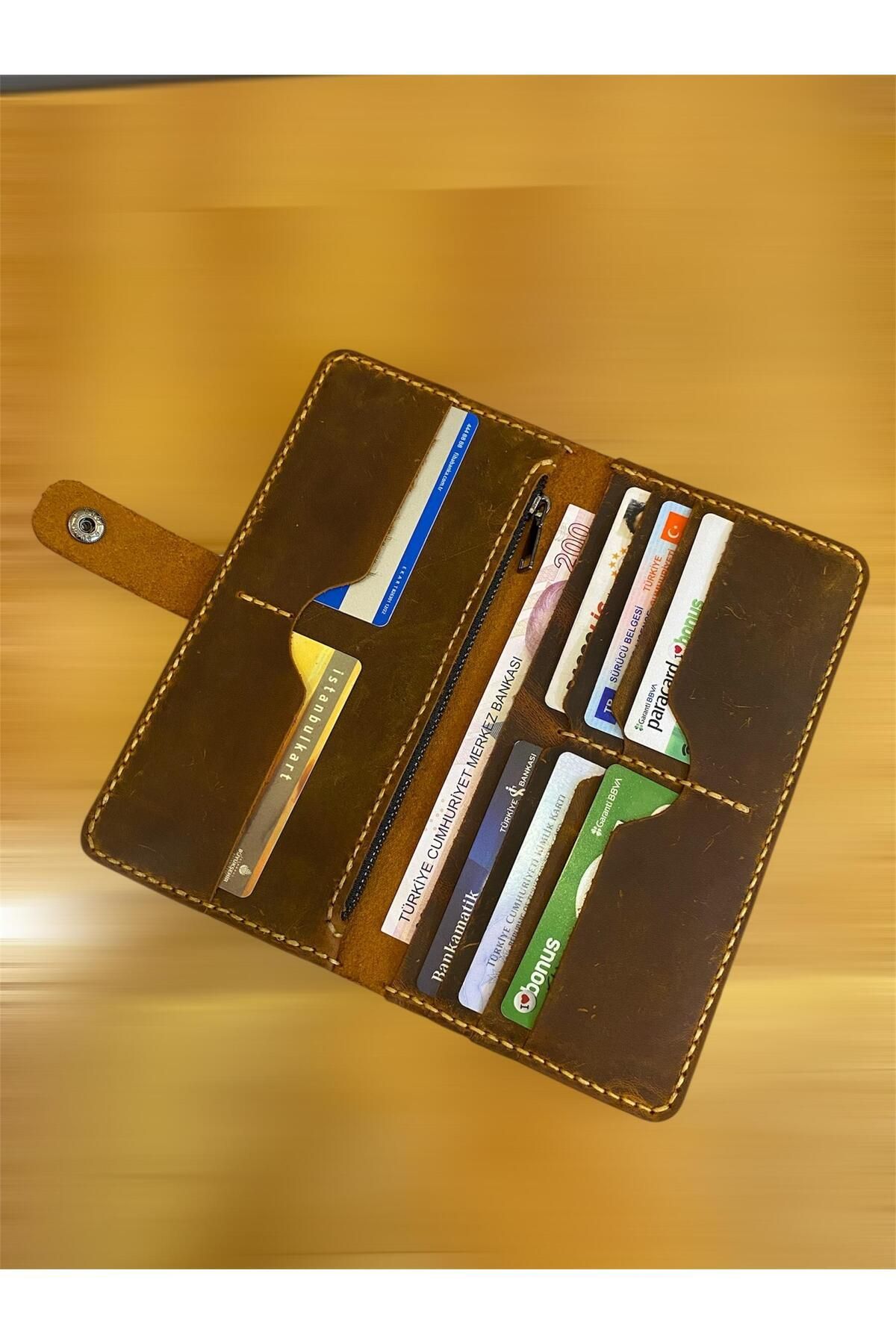 lavin alışveriş Deri Kadın Cüzdan Kartlık Ve Fermuarlı Bölme Tasarım. Ölçü 20x10