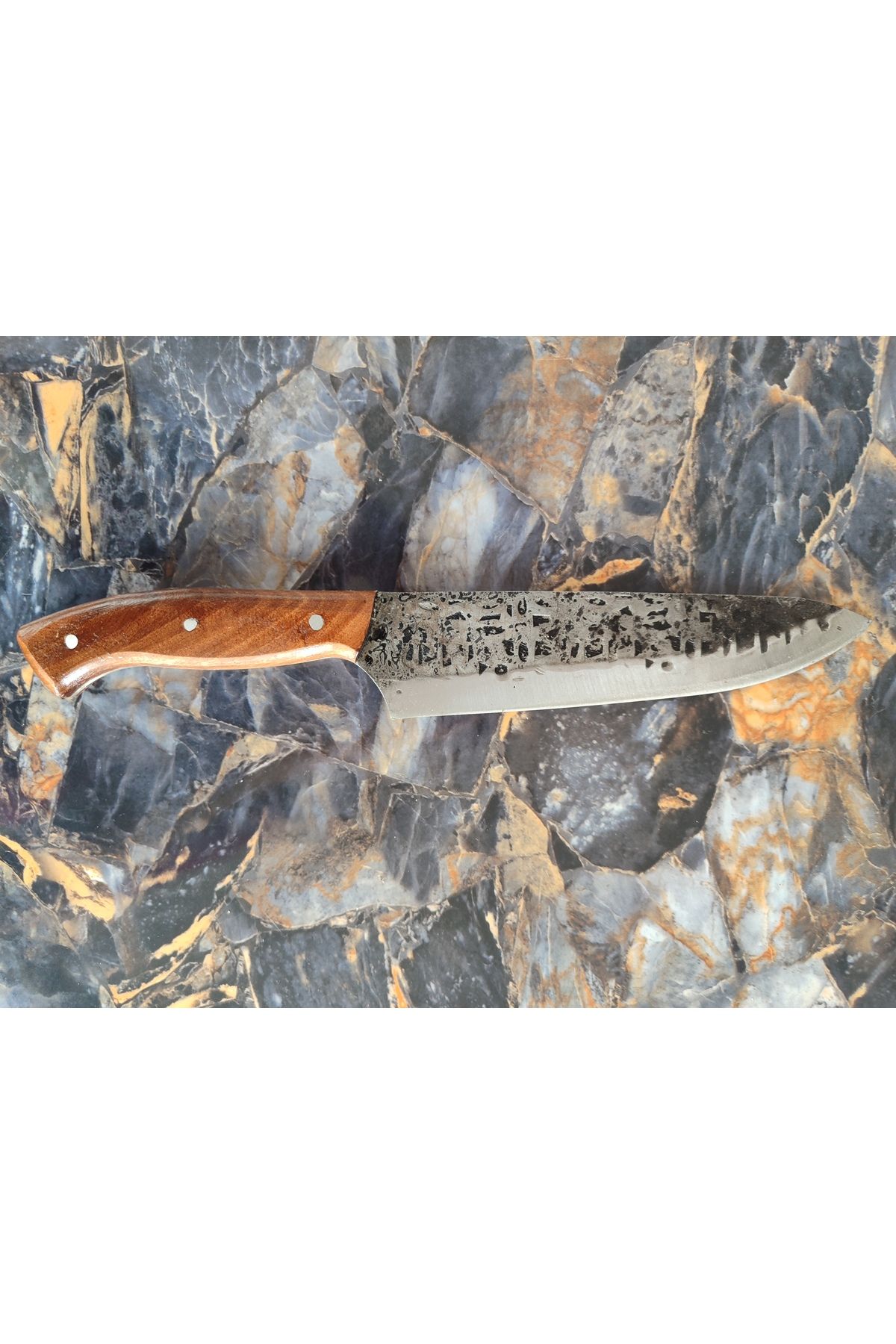 empressnaturalstone Santaku Tarzı Dövme Şef Bıçağı – Özprox, Ceviz Kabze