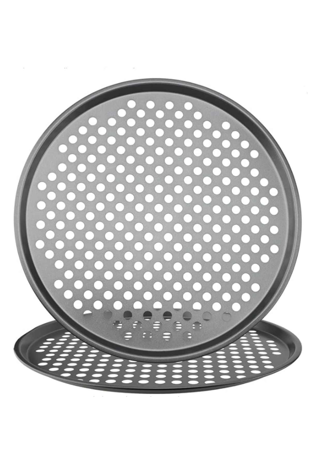 HZL HOME 2 Adet, Delikli, 32 cm Yanmaz Yapışmaz Pizza Tepsisi