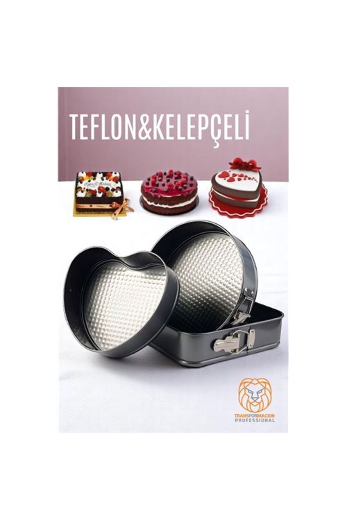 ModaCar 3 Boy Kelepçeli Kek Kalıbı 24-26-28 Cm Çoklu Kek Kalıbı Teflon