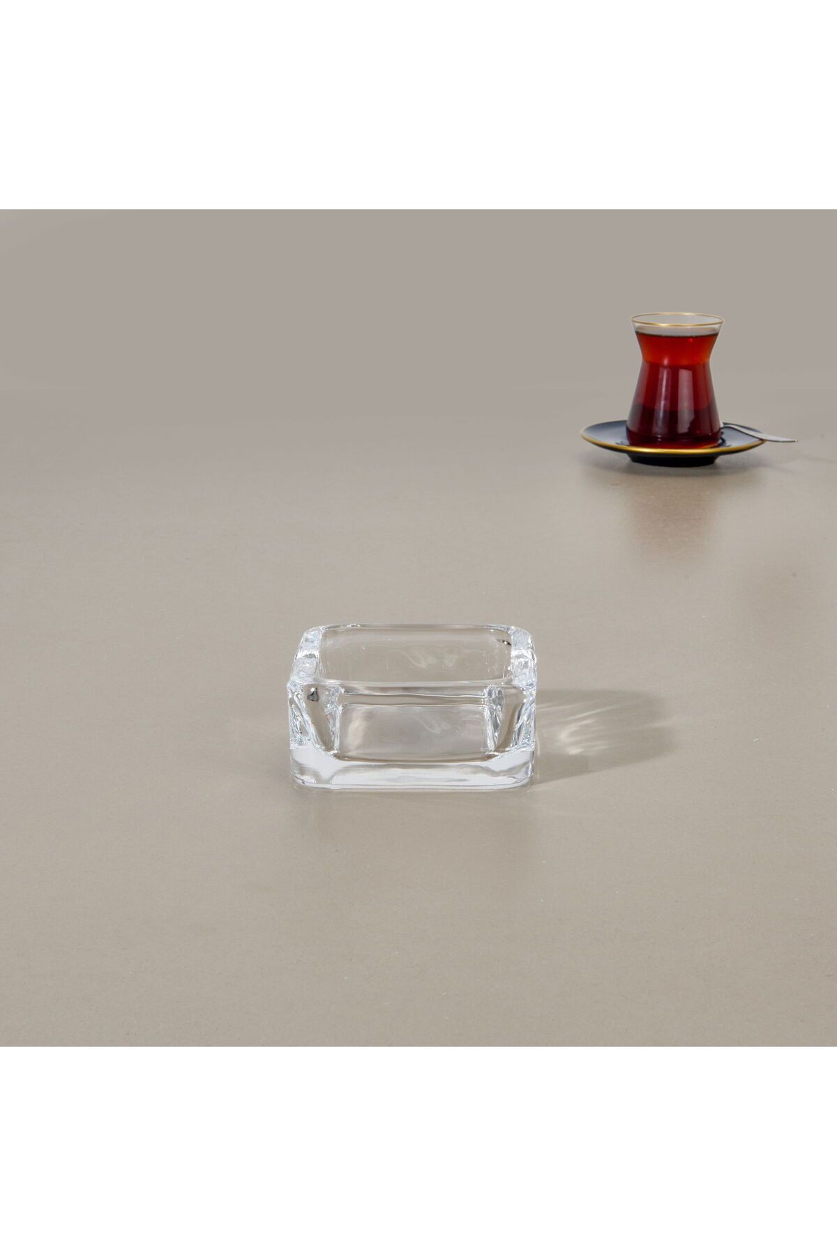 ASPARTAM Glassware Kare Cam Küllük - Şeffaf - 9x9 cm