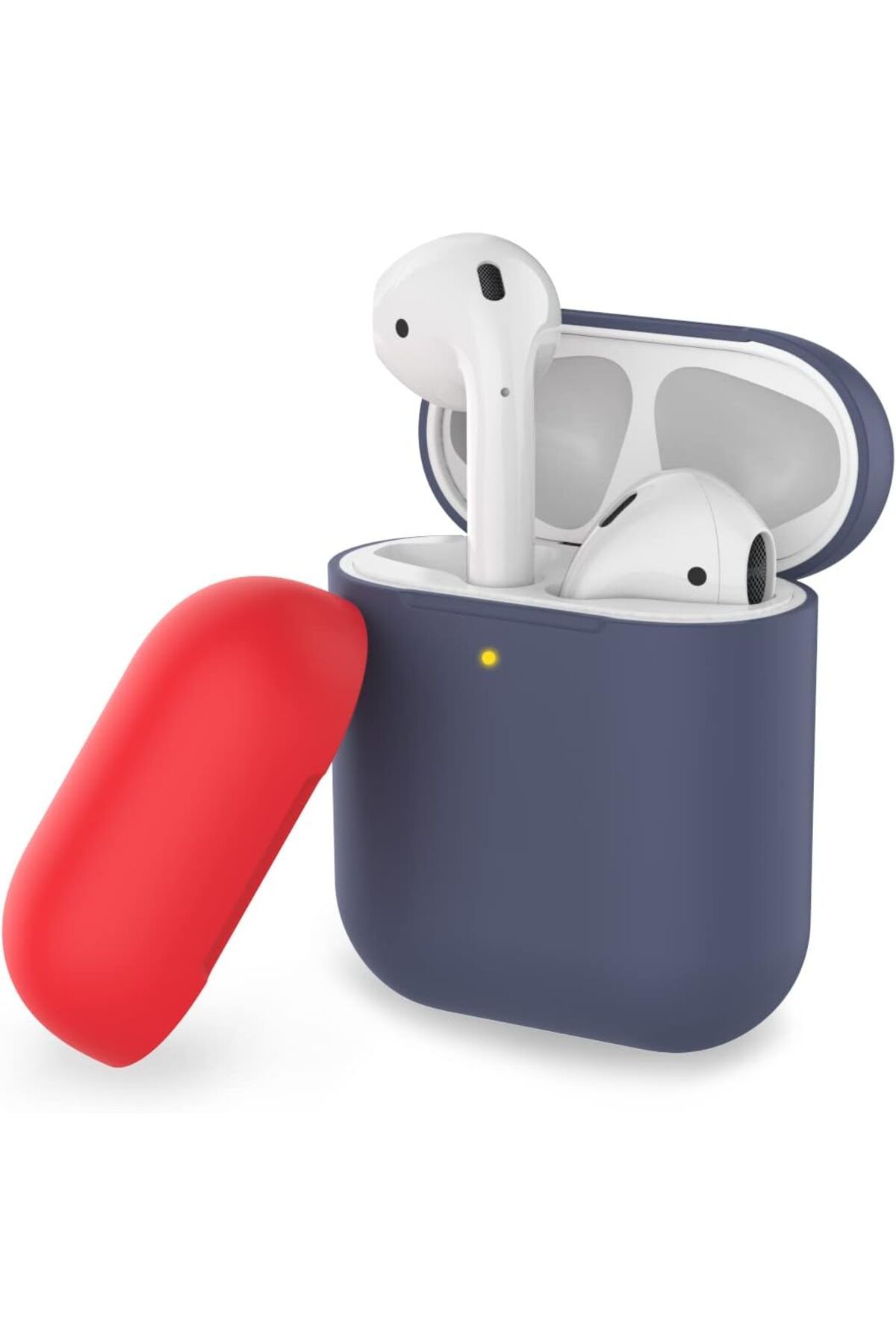STOREMAX SRT Airpods Kılıf AirPods1-2 Nesil Uyumlu Yedek Kapak Hediyeli Silikon Mat Kılıf PT-38 Lacivert
