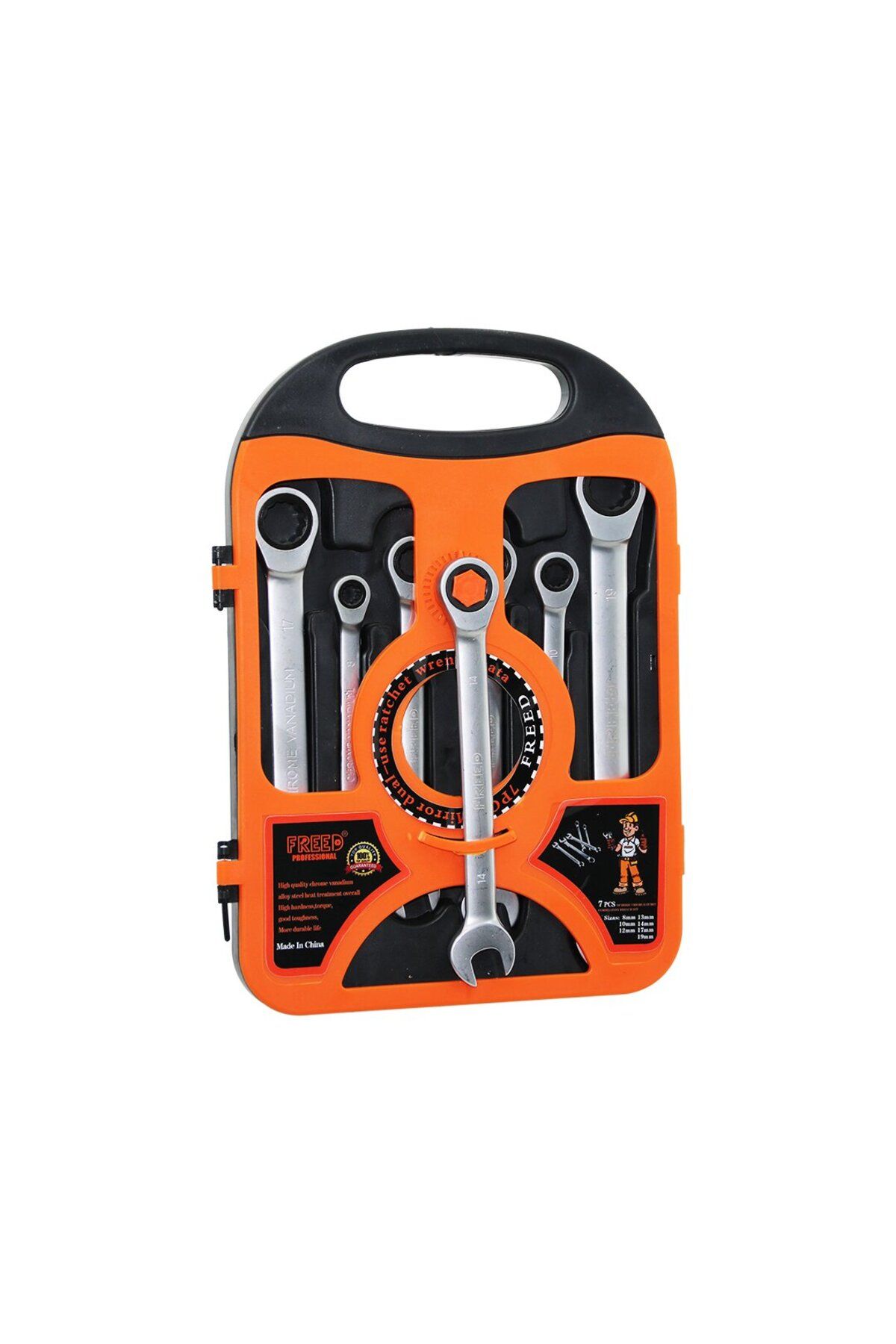 STOREMAX 7 Pcs Circir Kombi̇ne Anahtar Seti̇ 8-10-12-13-14-17-19mmplasti̇k Taşima Çantali