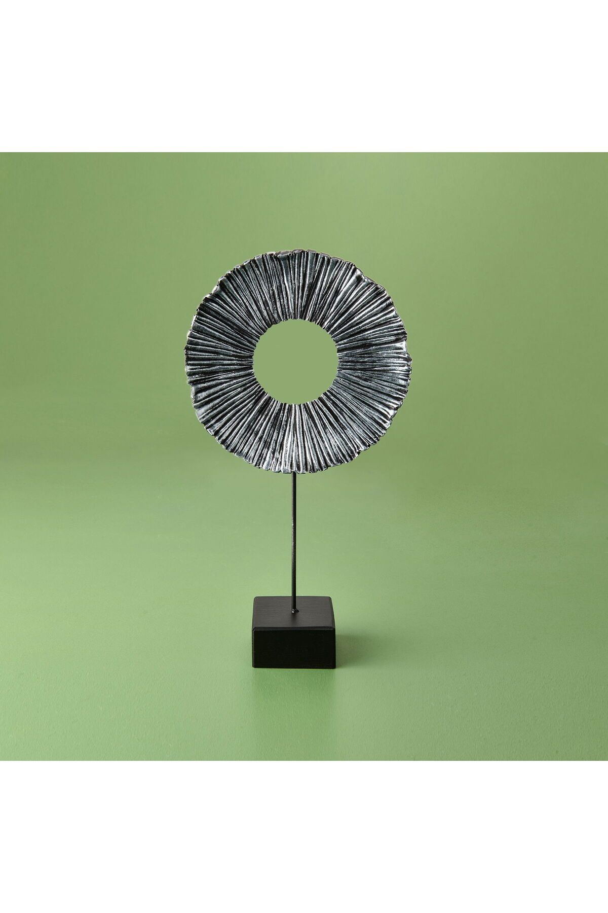 MATMEL Halka Dekor - Gümüş / Siyah - 35 cm