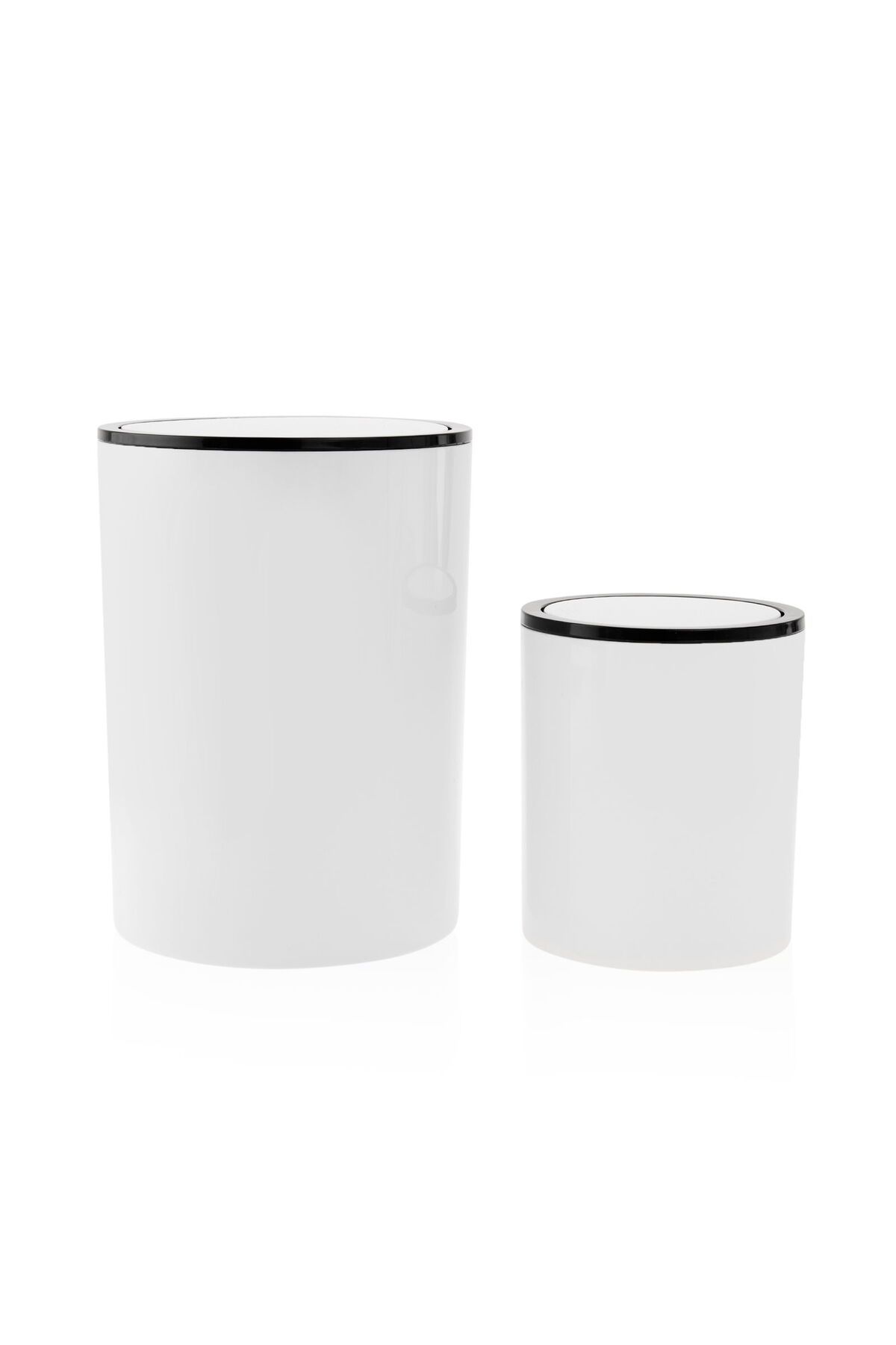 MATMEL 2'li Çöp Kovası Seti - Beyaz - 5 lt + 2 lt