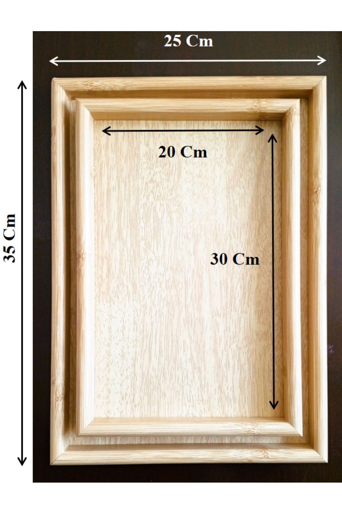 HZL HOME 2'li Lüx Bambu Ahşap Tepsi Seti (25 x 35) & (20 x 30)