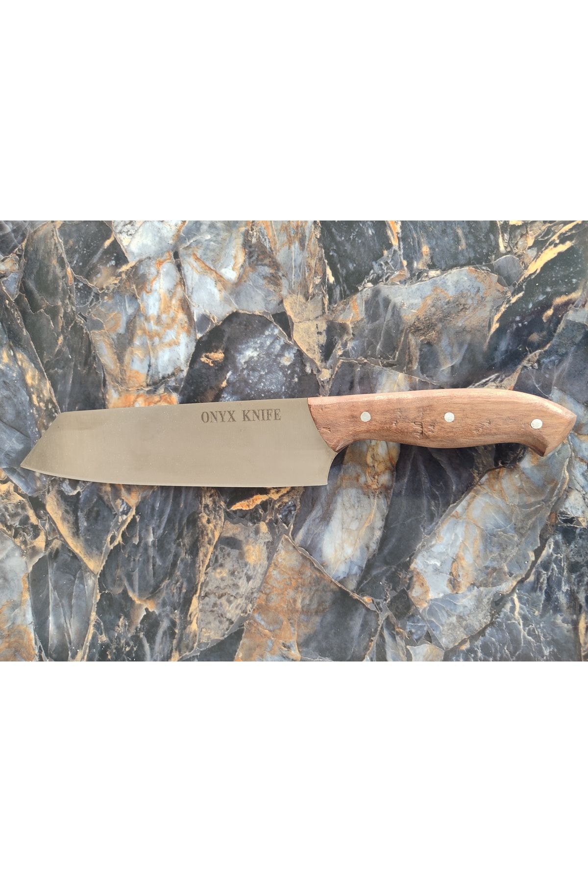 empressnaturalstone Kritsuke Şef Bıçağı – Onyx Knife Marka, Ceviz Kabze