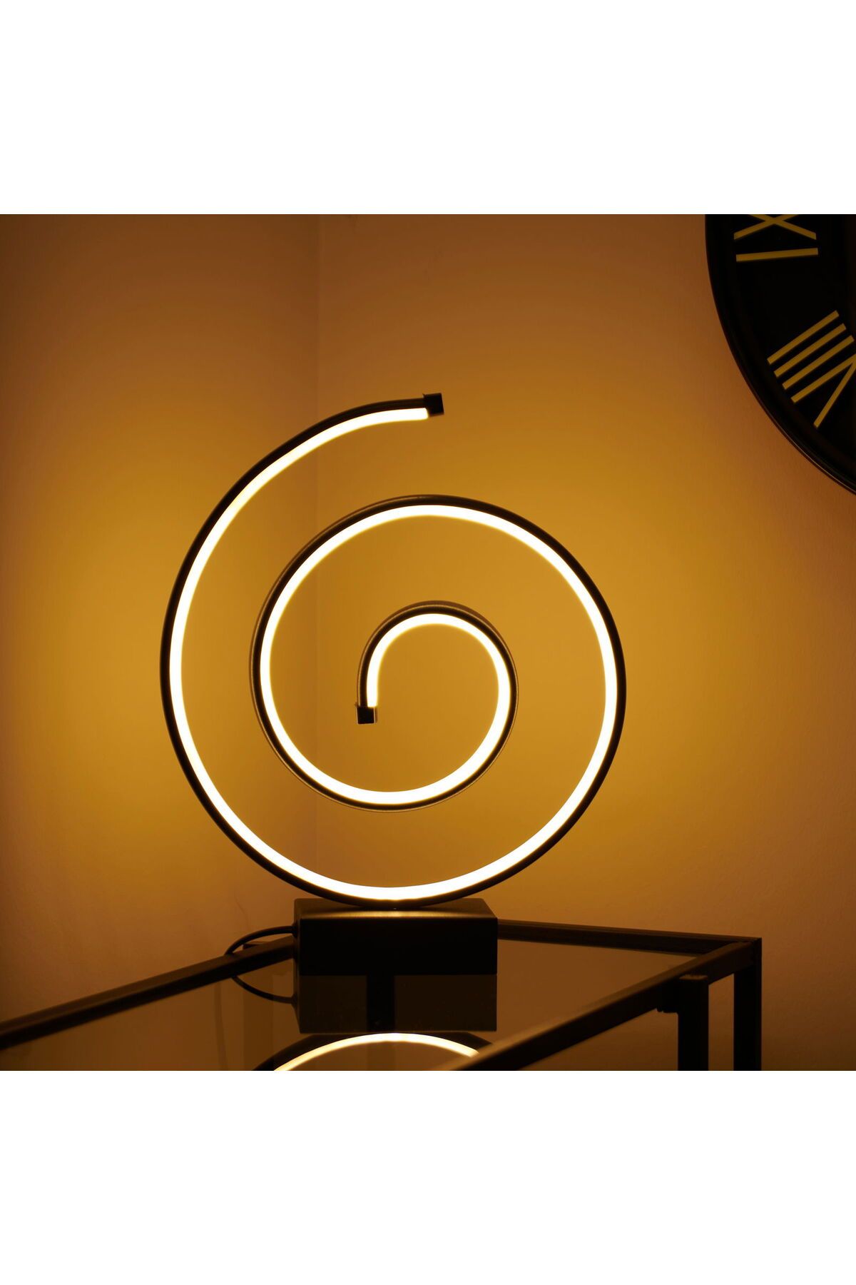 ASPARTAM Light Salyangoz Led Abajur - Siyah - 43 cm