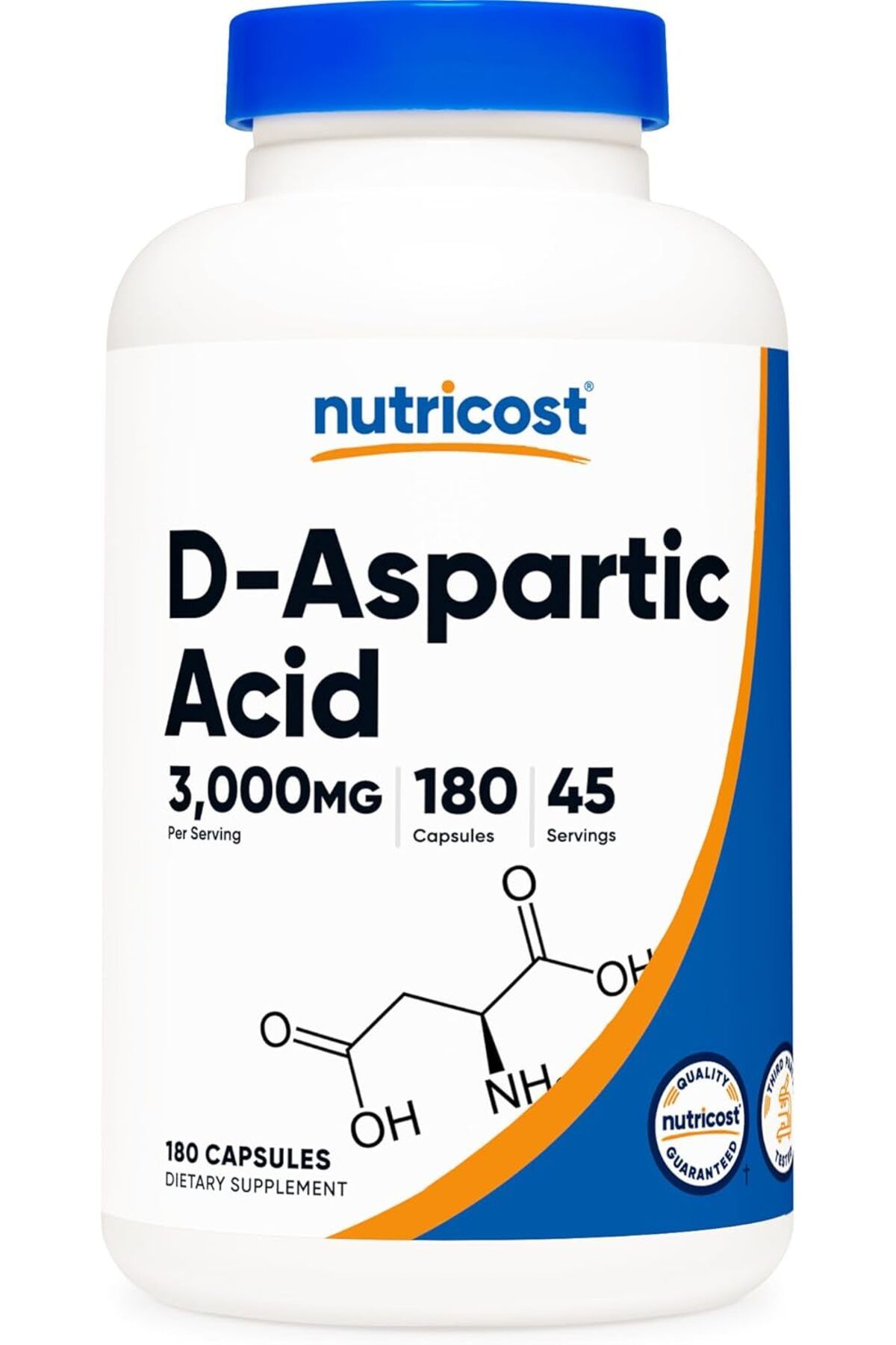 Nutricost D-Aspartic Acid(Daa) 3000 MG 180 Capsules
