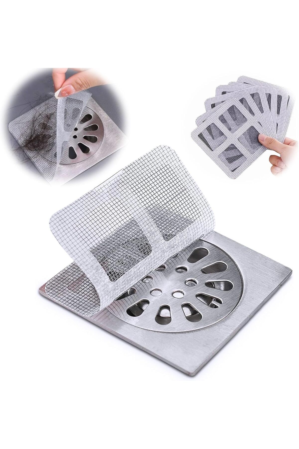 STOREMAX Kullanımlık Duş Tahliye Saç Çıkarıcı Örgü Çıkartma 4 "* 4", Banyo, Mutfak, Küvet, Lava