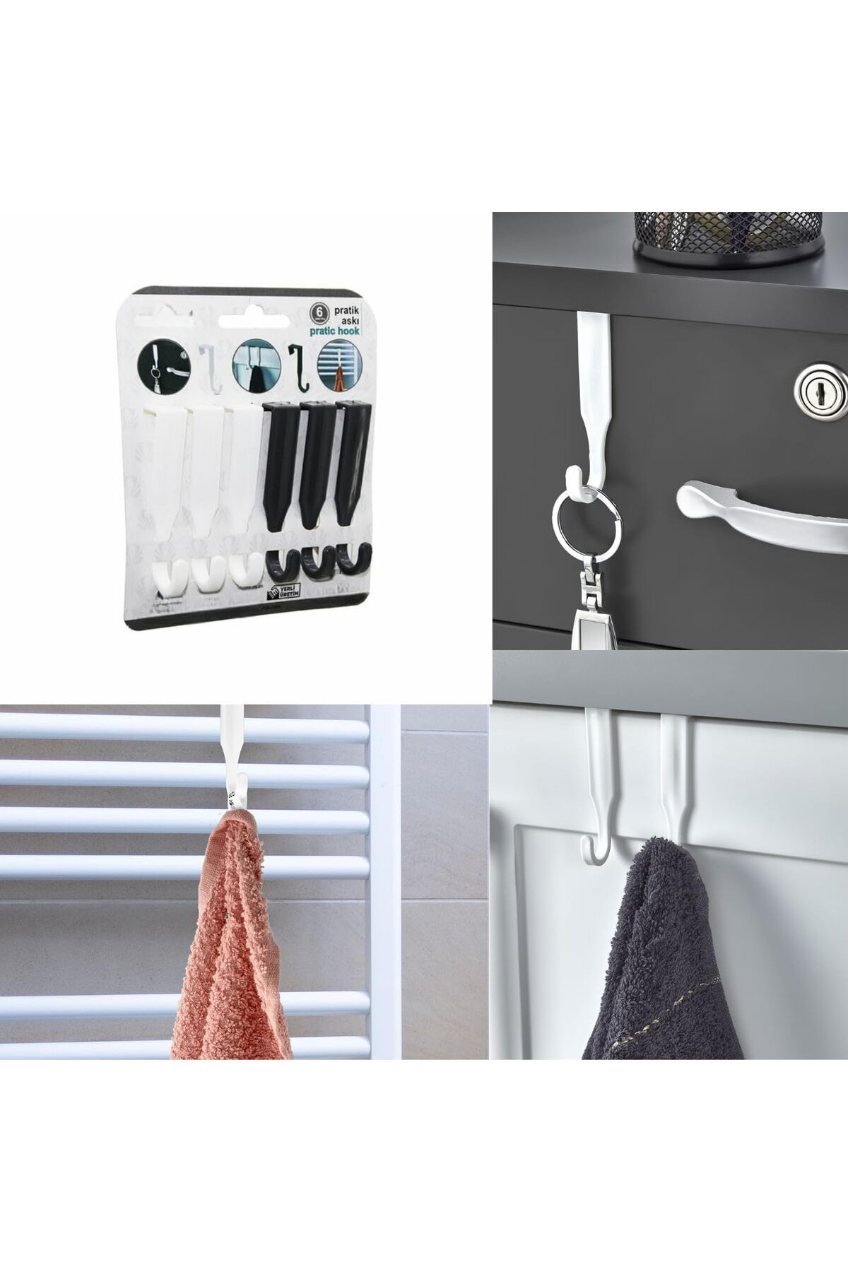 STOREMAX 12 Adet Çok Amaçlı Askı Kapı Arkası Havlupan Çekmece Dolap Askısı TrendBazaar 1057563