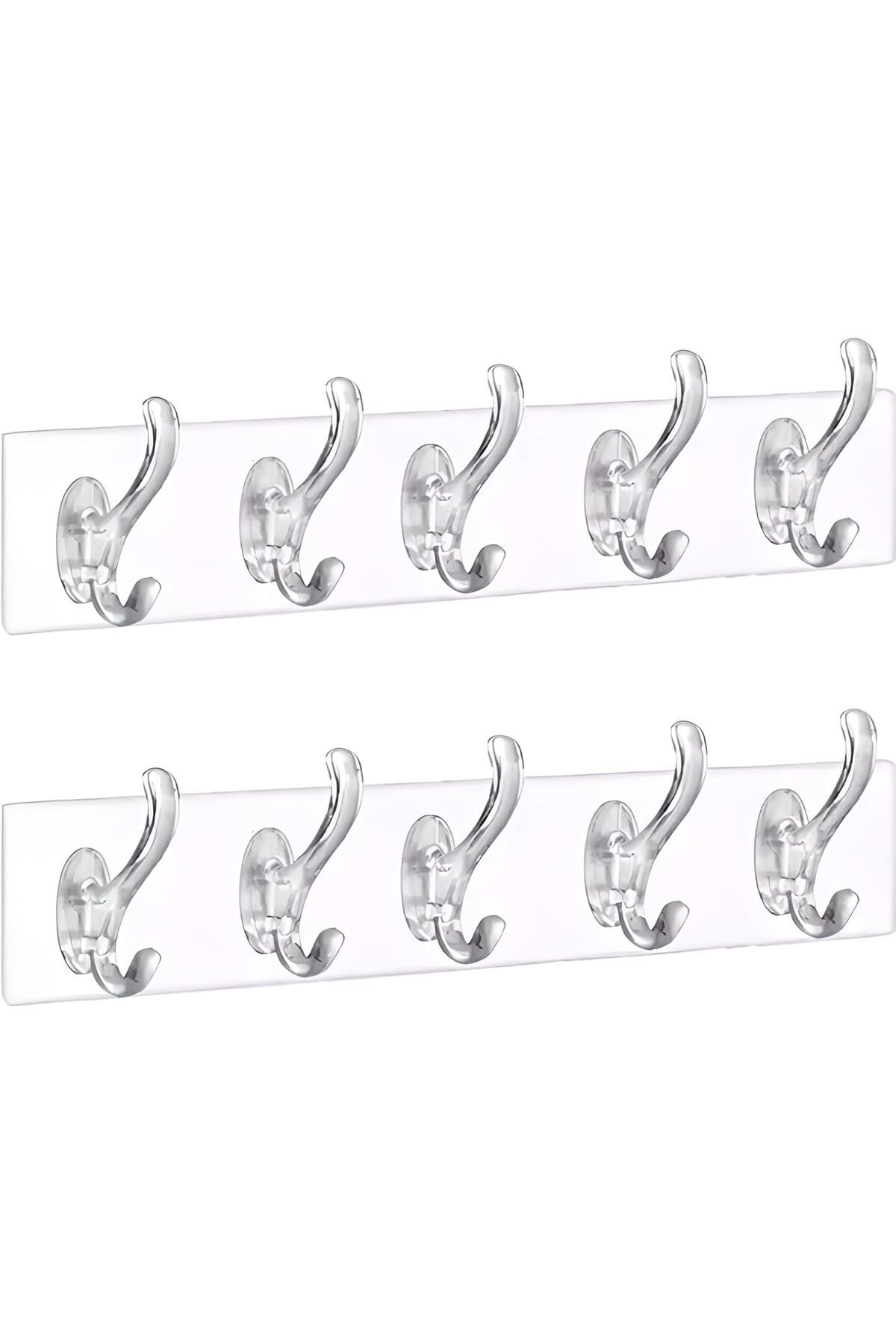 STOREMAX 2 Adet Şeffaf Duvar Askısı 5'li Iz Bırakmayan Güçlü Yapışkanlı Askı Kapı Arkası Banyo