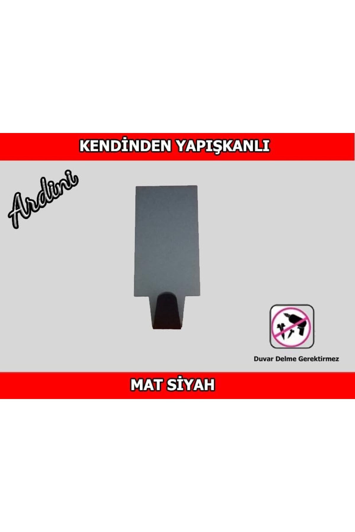 LUXE Kendinden Yapışkanlı 4 Lü Paket Dikdörtgen Mat Siyah Bornoz Havlu Askısı LXSHP 1055529