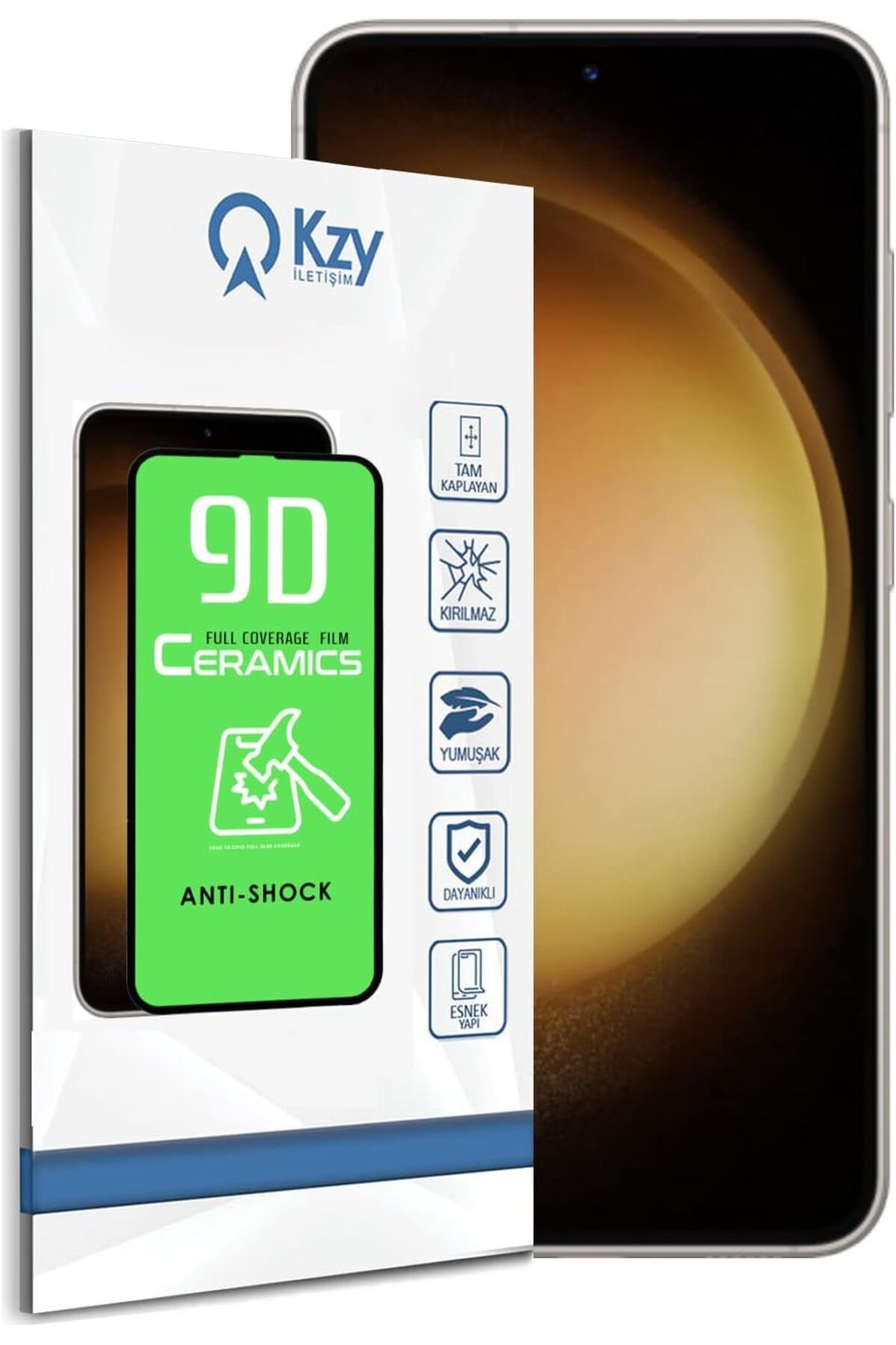STOREMAX OZN İLETİŞİM Galaxy S23 ile Uyumlu Tam Kaplayan Seramik Nano Esnek Ekran Koruyucu Cam, Kzy İle
