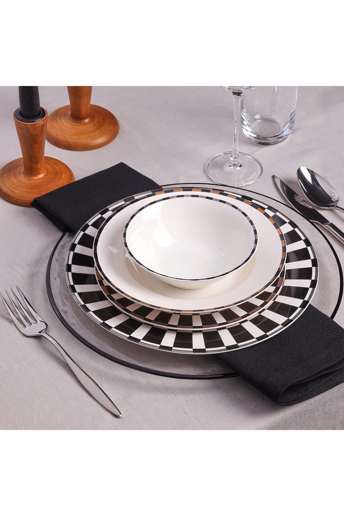 STOREMAX Ezg Aries Siyah 24 Parça Yemek Takımı Ezsnshop 1065757