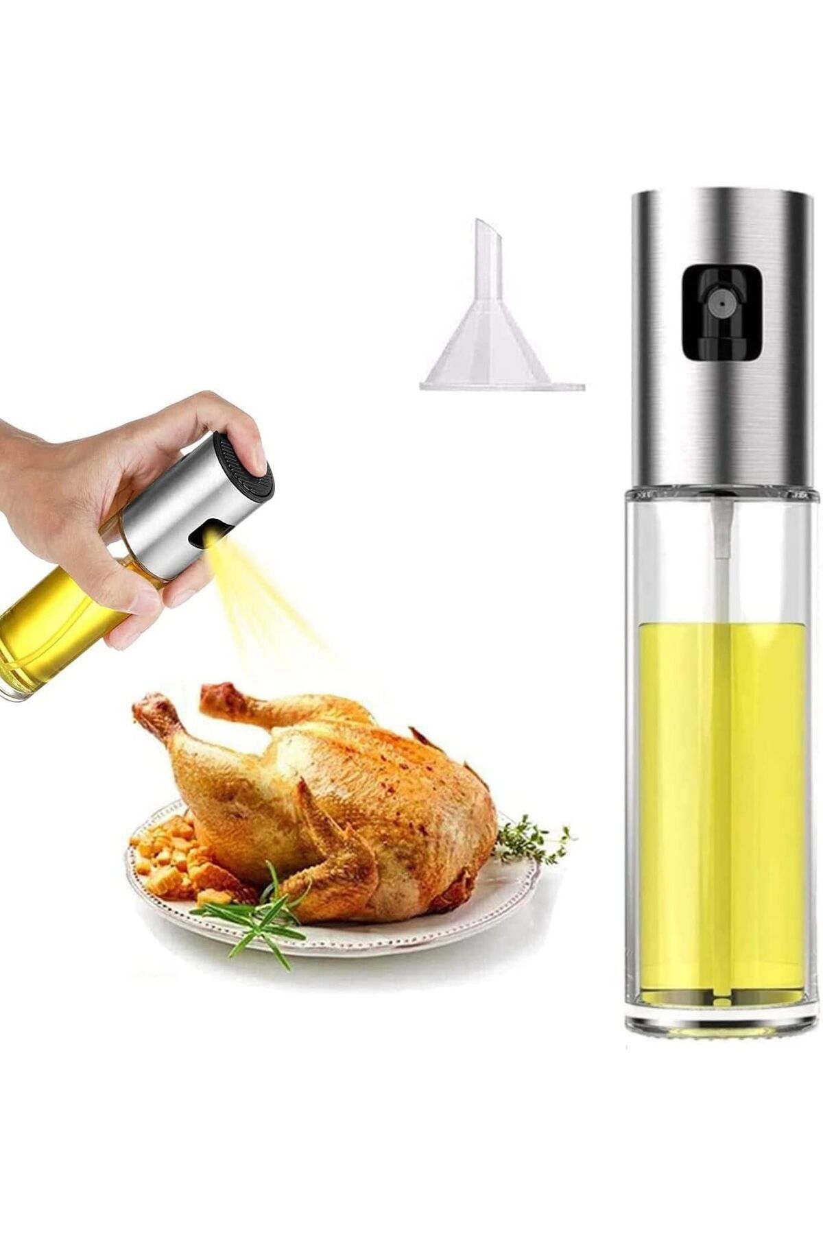 Mu Art Ahşap Mrt püskürtücü şişe, 100 ml sirke püskürtücü, sos spreyi, ızgara, zeytinyağı cam şişe