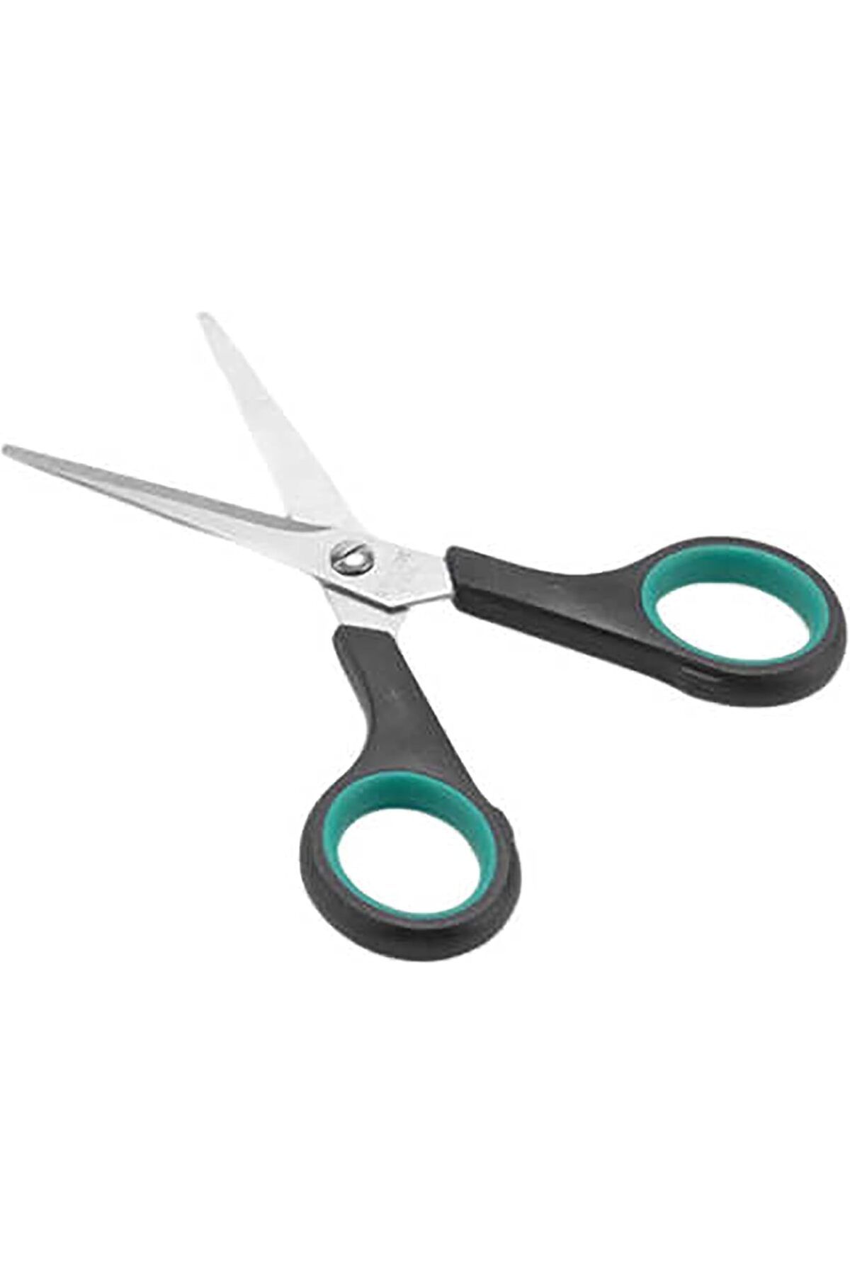 Mu Art Ahşap Mrt Paslanmaz Çelik Makas, Ergonomik Turkuaz-Siyah Tutma Kollu (18 cm) Art 871301