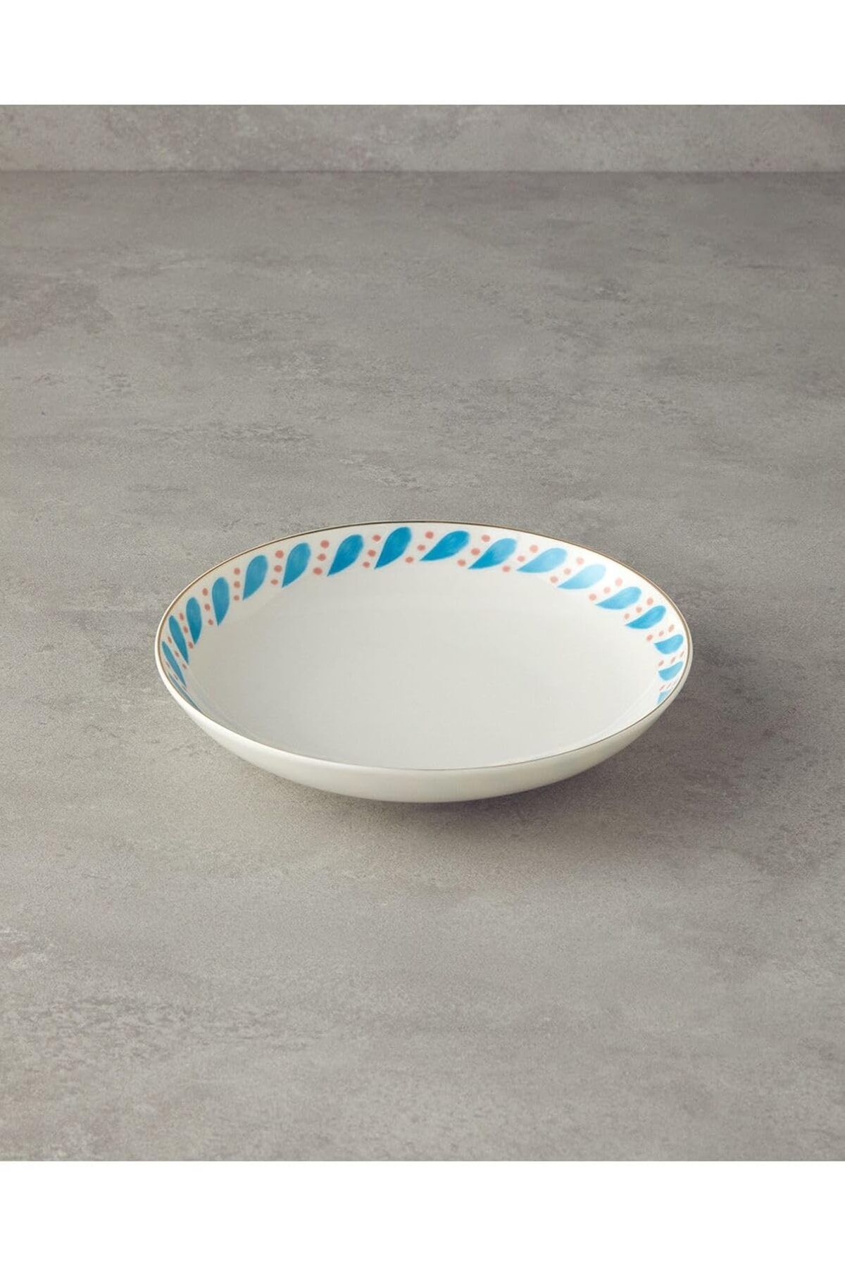 LUXE Home Blue Carny Bone Porselen Çukur Tabak 20 Cm Mavi LXSHP 1055529