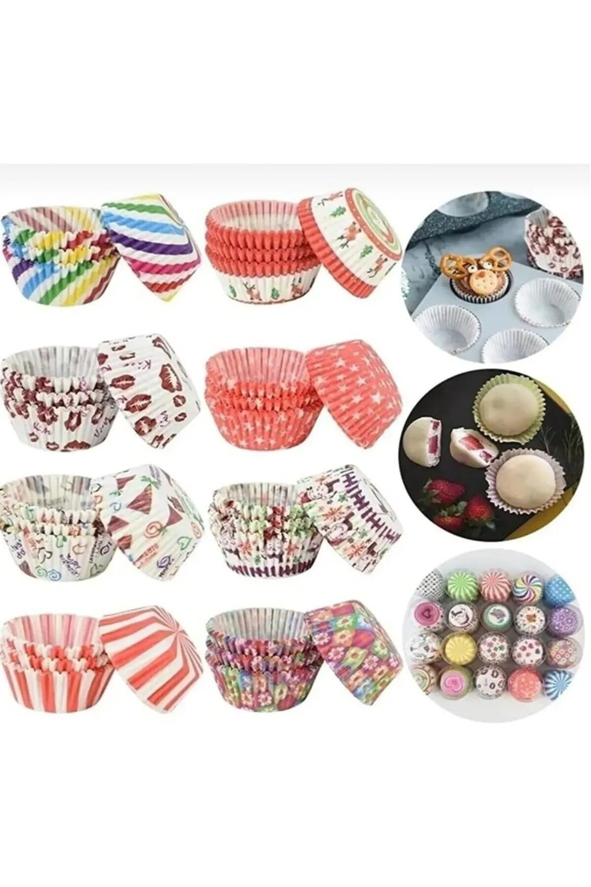 STOREMAX SRT Renkli Kağıt Muffin Kek Kalıpları, 100 Adet FxYM 1126906