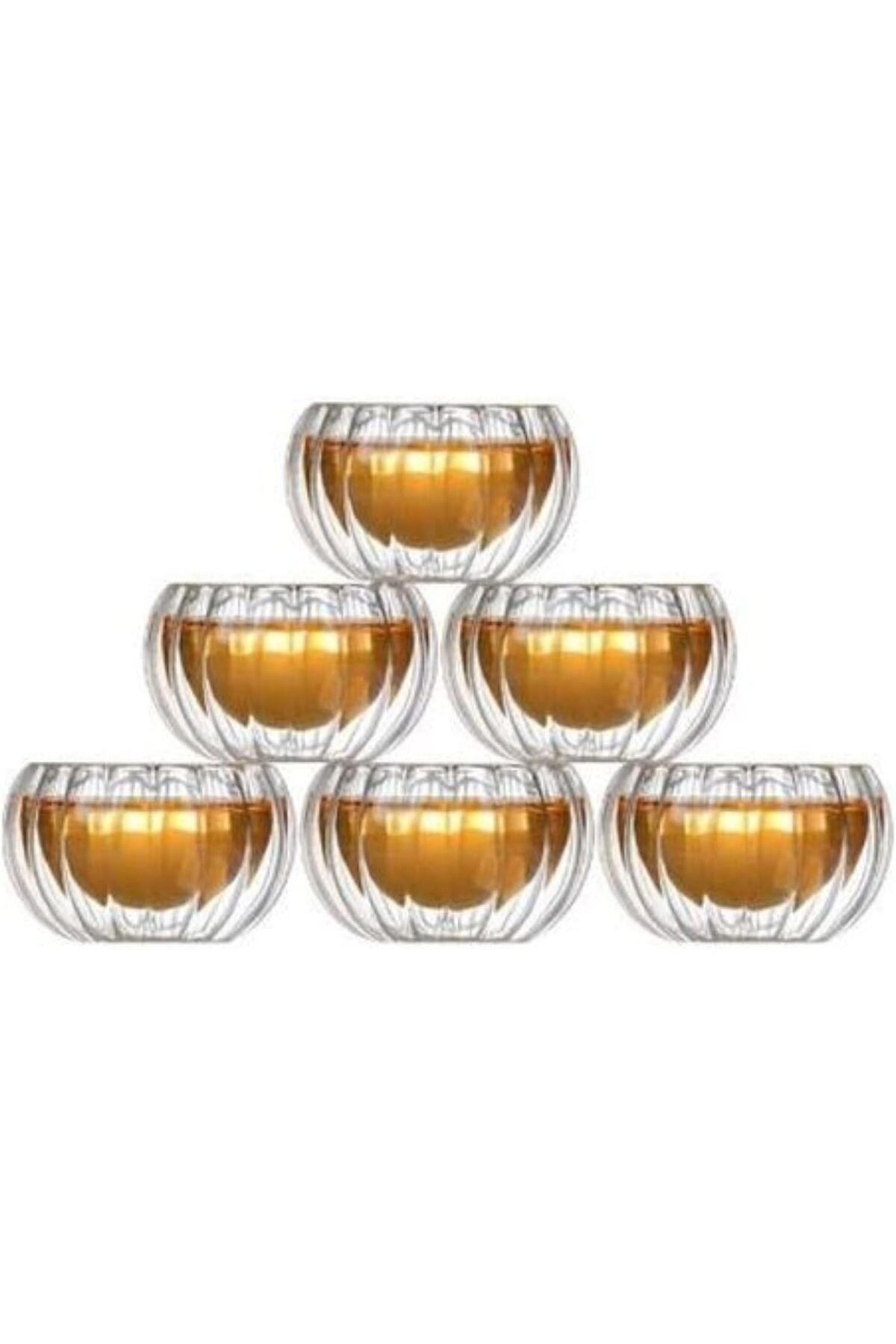 STOREMAX Ezg Katmanlı Cam Lokumluk Sosluk 6'lı Set - Şeffaf Çift Cidarlı Cam Sunum Kapları Ezsnshop 106