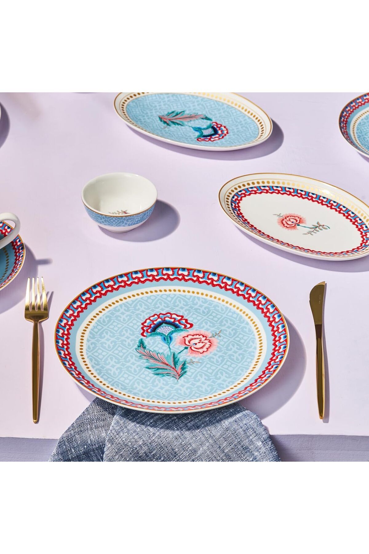STOREMAX Ezg Spello Blue 26 Parça Kahvaltı Seti Rnd Ezsnshop 1065757