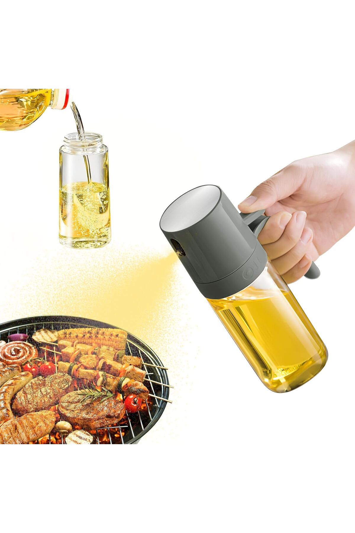 Mu Art Ahşap Mrt Yağ püskürtme şişesi, 250 ml yağ püskürtücü, sıcak hava fritözünde pişirmek için,