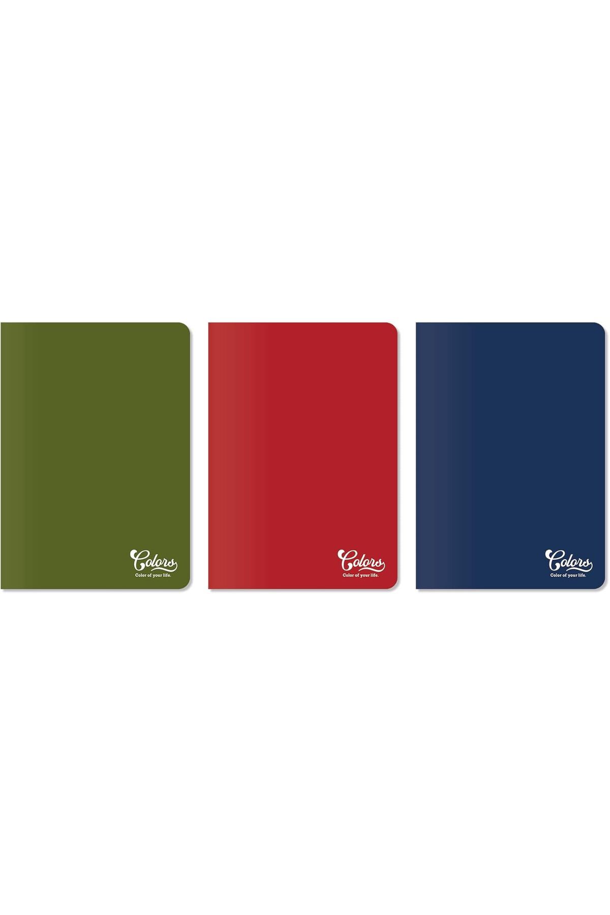 STOREMAX ELZ Colors Ofis Serisi, A4 60 Yaprak Çizgili Karton Kapaklı Defter 3'lü Paket, Kırmızı, Mavi,