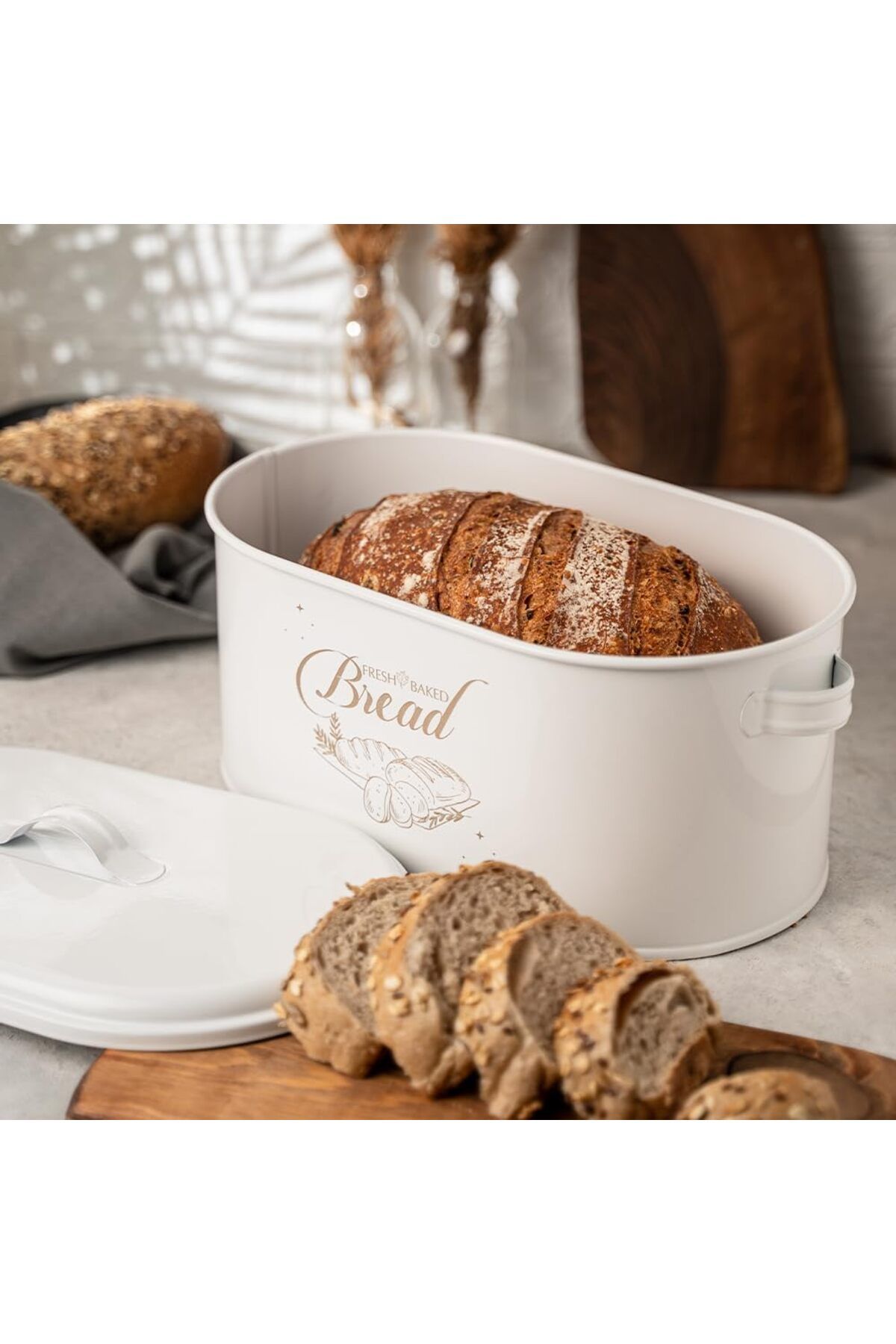 STOREMAX ELZ Metal Metal Kapaklı Ekmeklik (Bread Baskılı) Ln1022B FRNTR 1127478