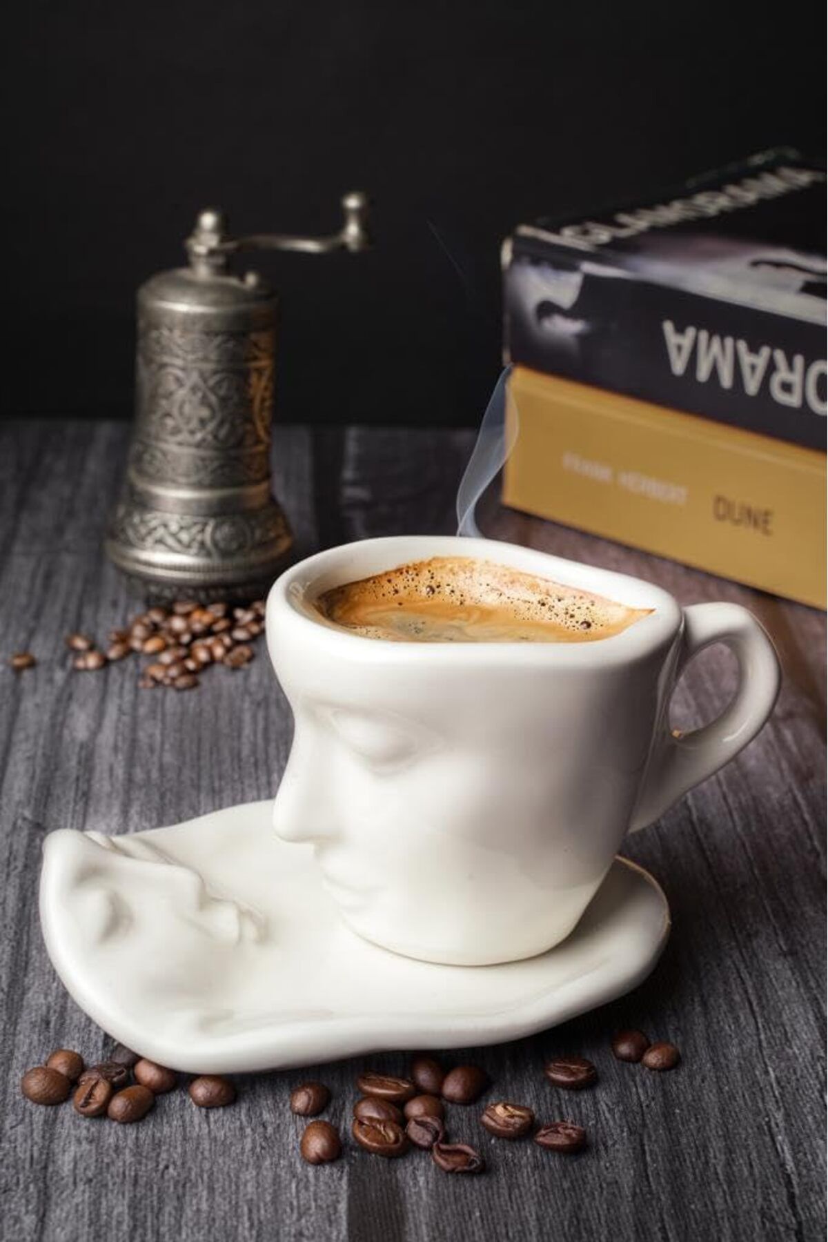 STOREMAX OZN Life 2 Adet 110 ML Yüz Şekilli Seramik Beyaz Türk Kahvesi Fincan Takımı MIT1080 OZNstre 109
