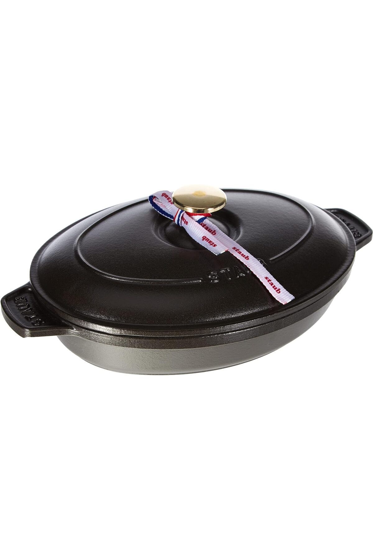 LUXE La Cocotte Kapaklı Döküm Servis Tabağı,Döküm Demir,Siyah LXSHP 1055529